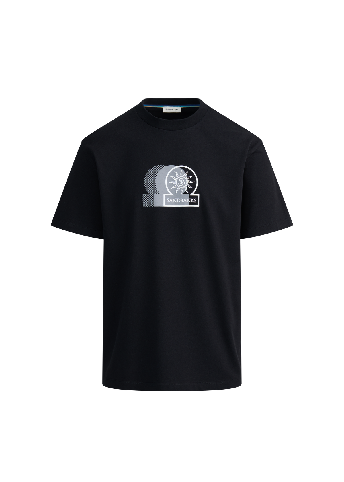Contrast Fade Logo Print T-shirt - Black
