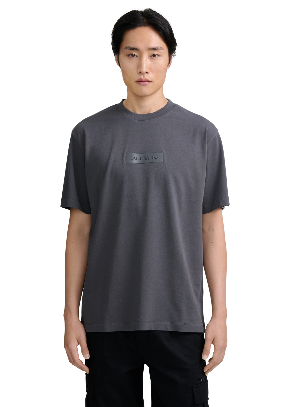 Raised Tonal Logo Print T-Shirt - Anthracite