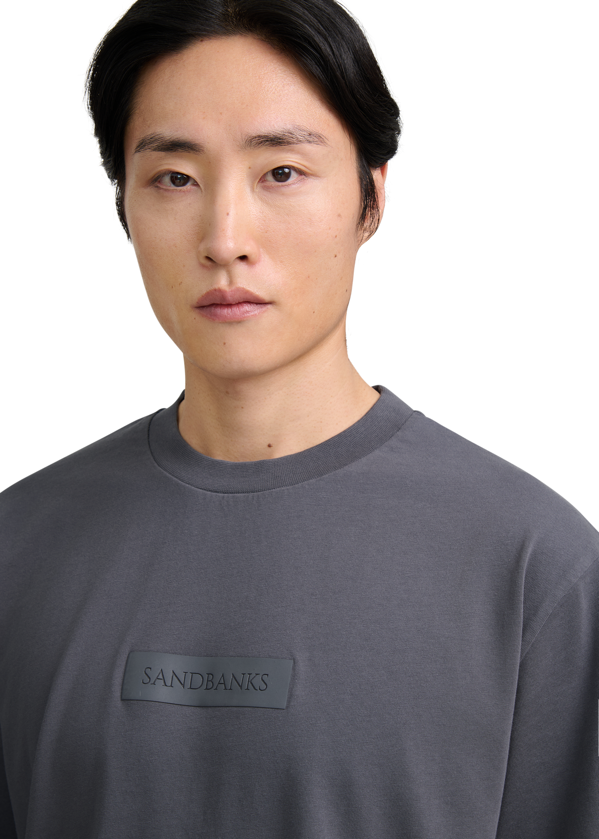 Raised Tonal Logo Print T-Shirt - Anthracite