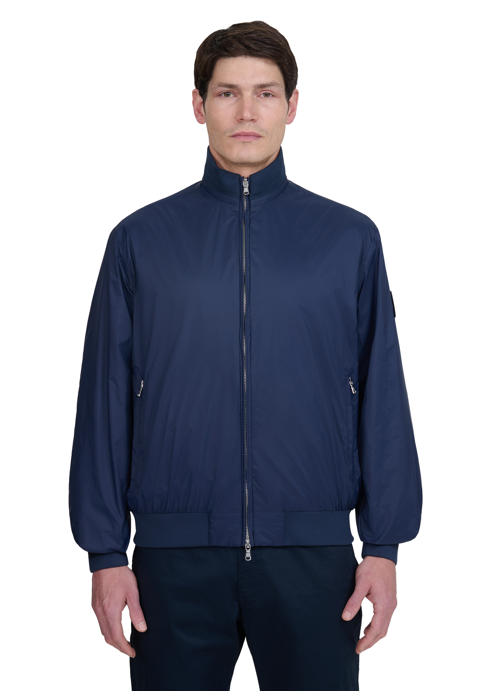 Sandbanks Reversible Funnel Neck Bomber - Navy/Stone