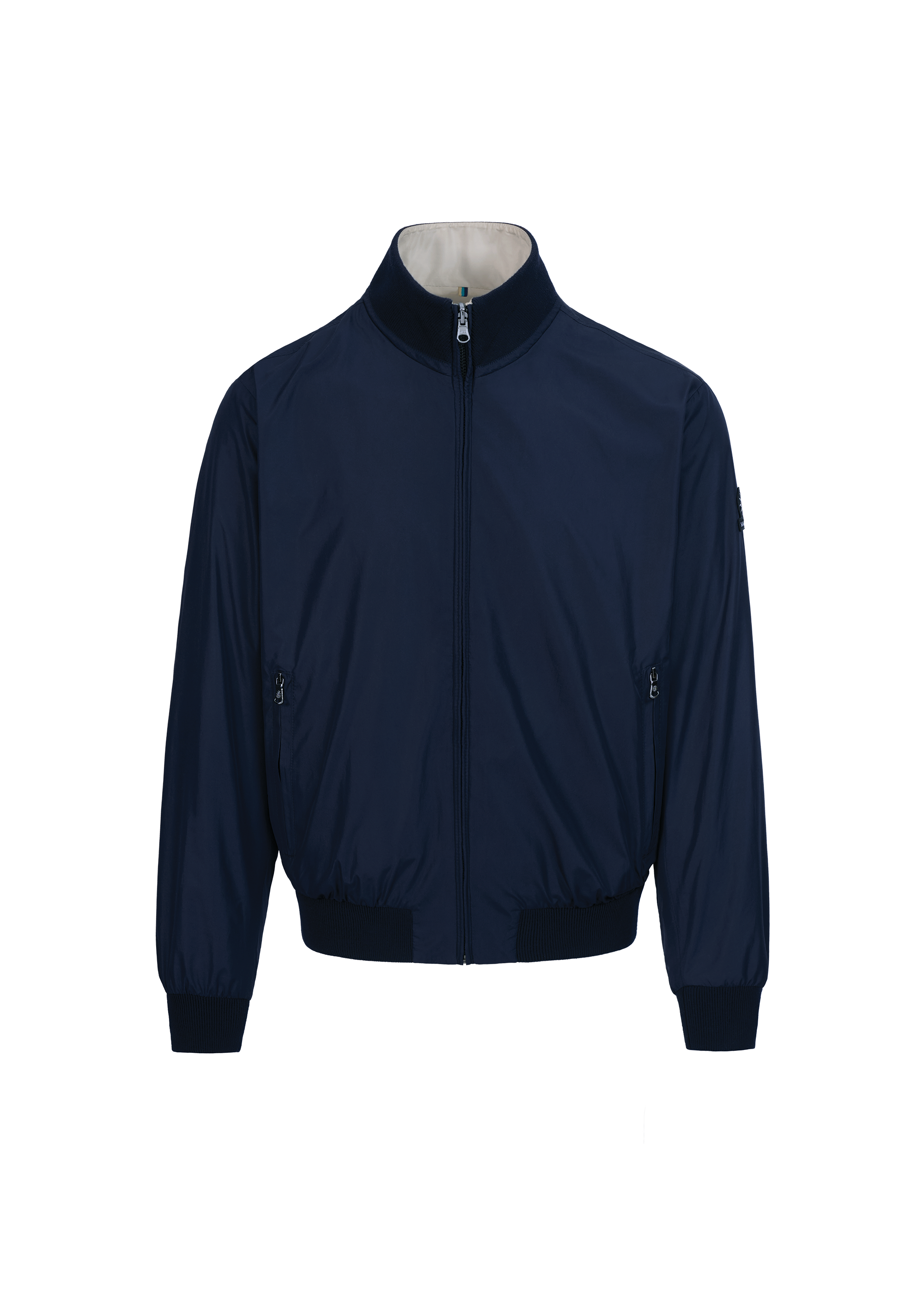 Sandbanks Reversible Funnel Neck Bomber Jacket - Navy & Stone