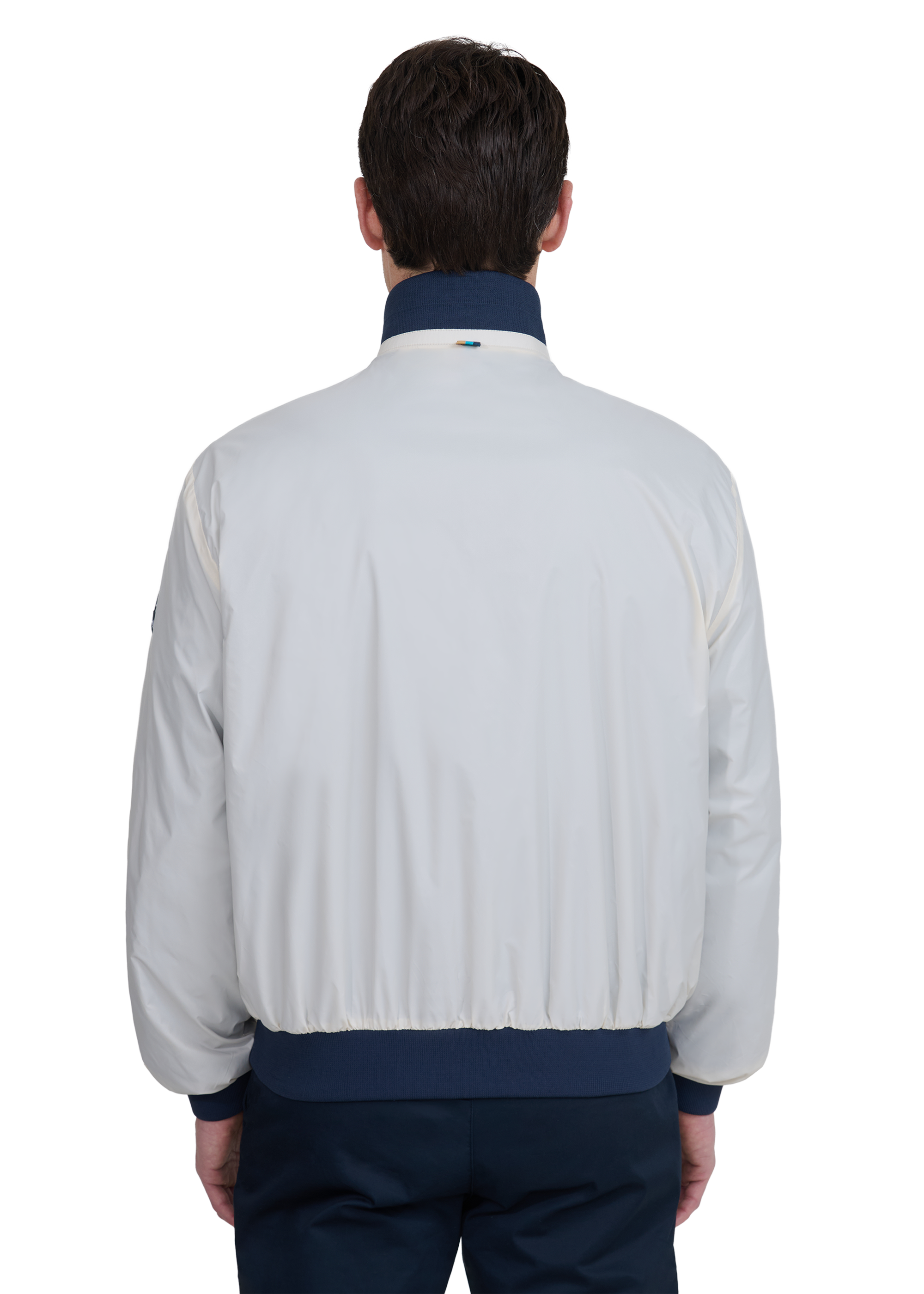 Sandbanks Reversible Funnel Neck Bomber - Navy/Stone