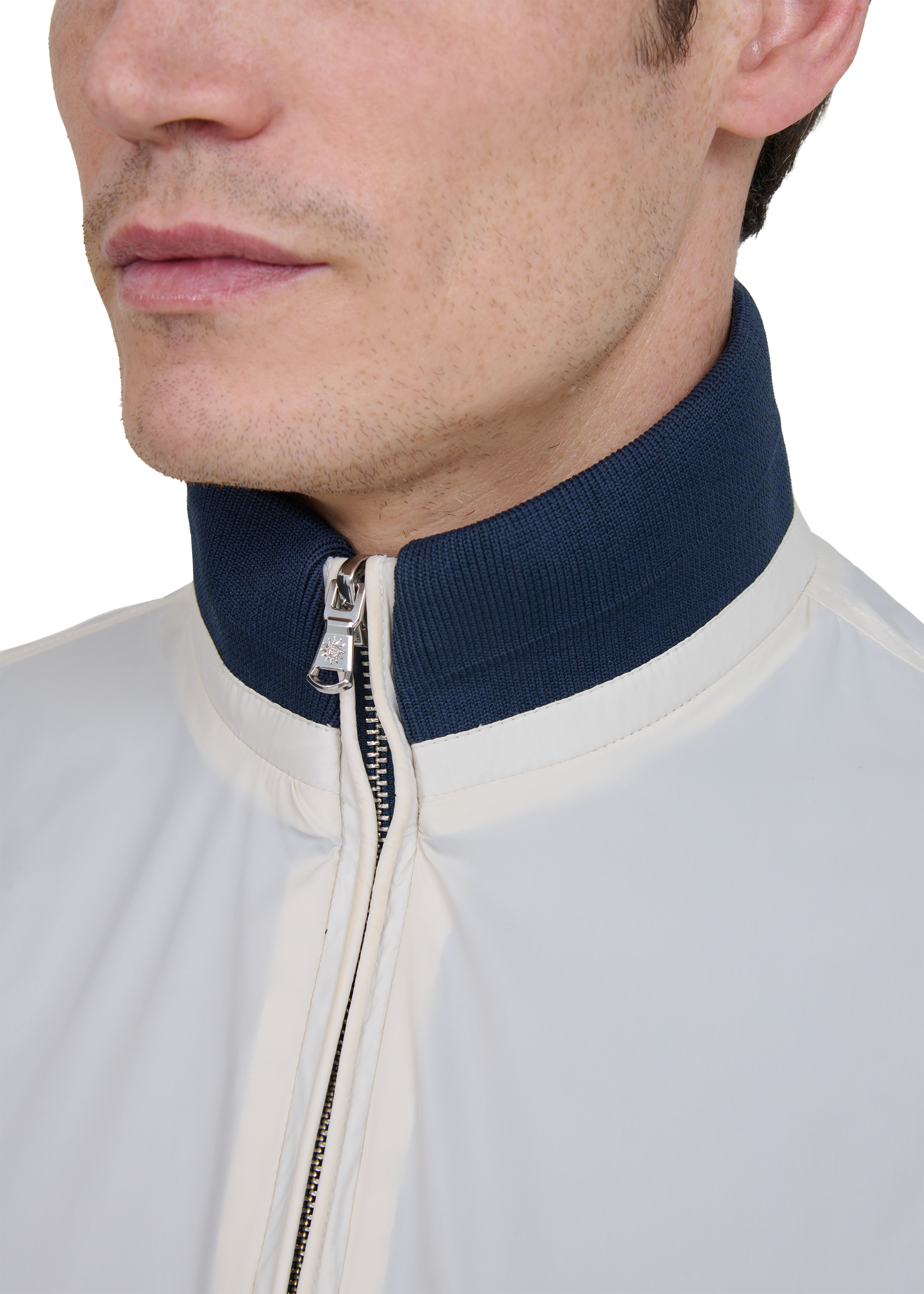 Sandbanks Reversible Funnel Neck Bomber - Navy/Stone