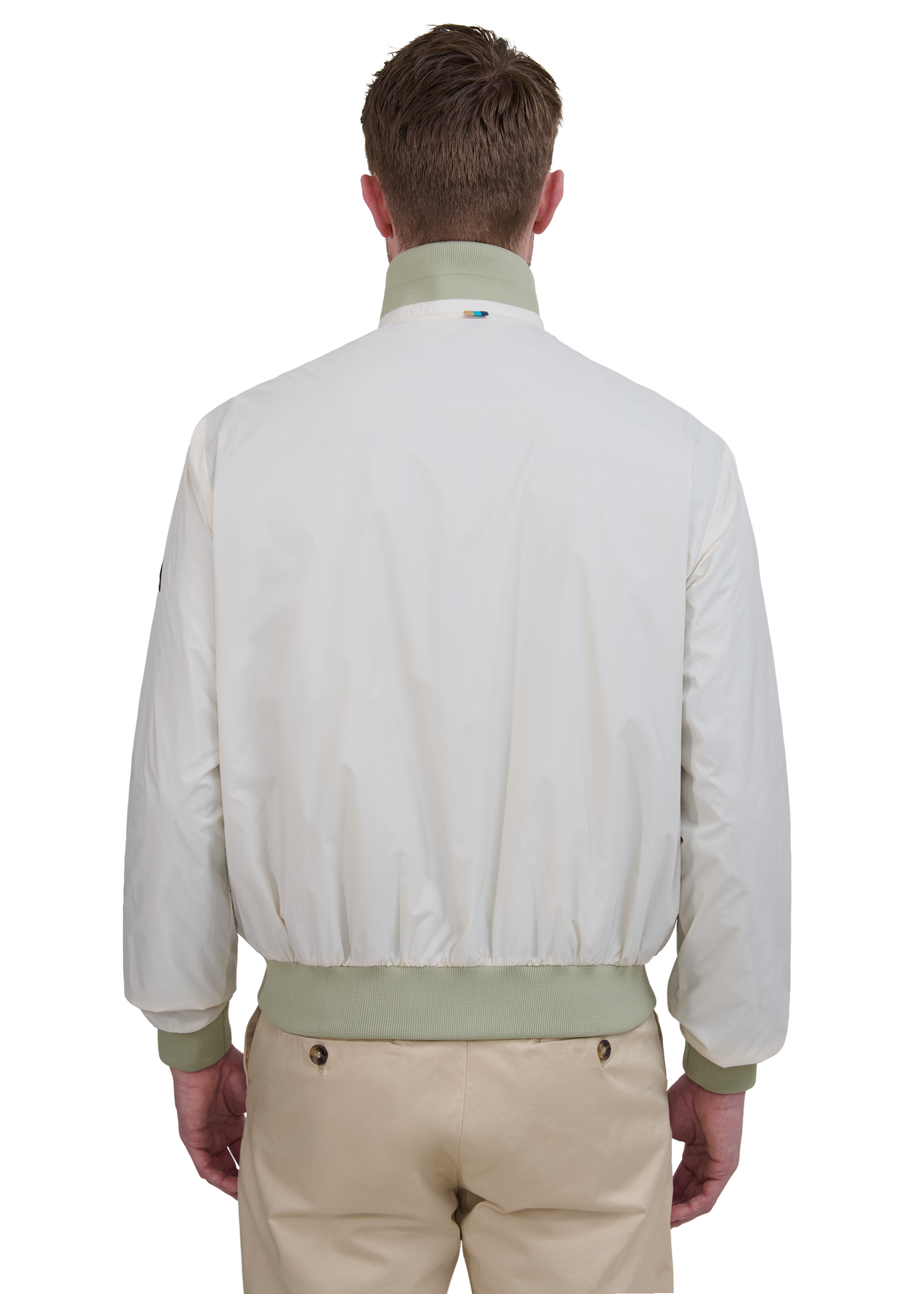 Sandbanks Reversible Funnel Neck Bomber - Sage/Stone