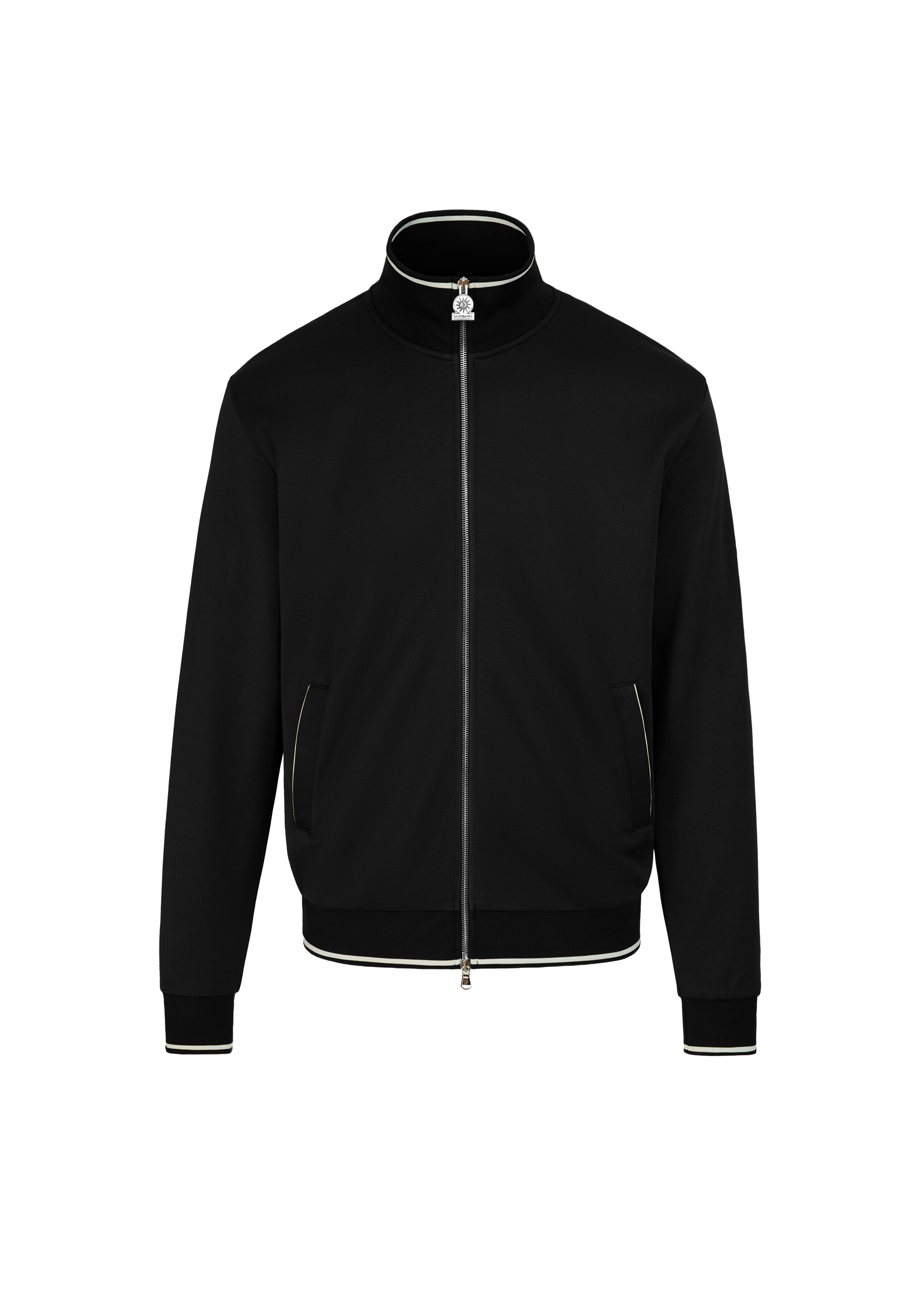 Sandbanks Piped Tricot Track Jacket - Black
