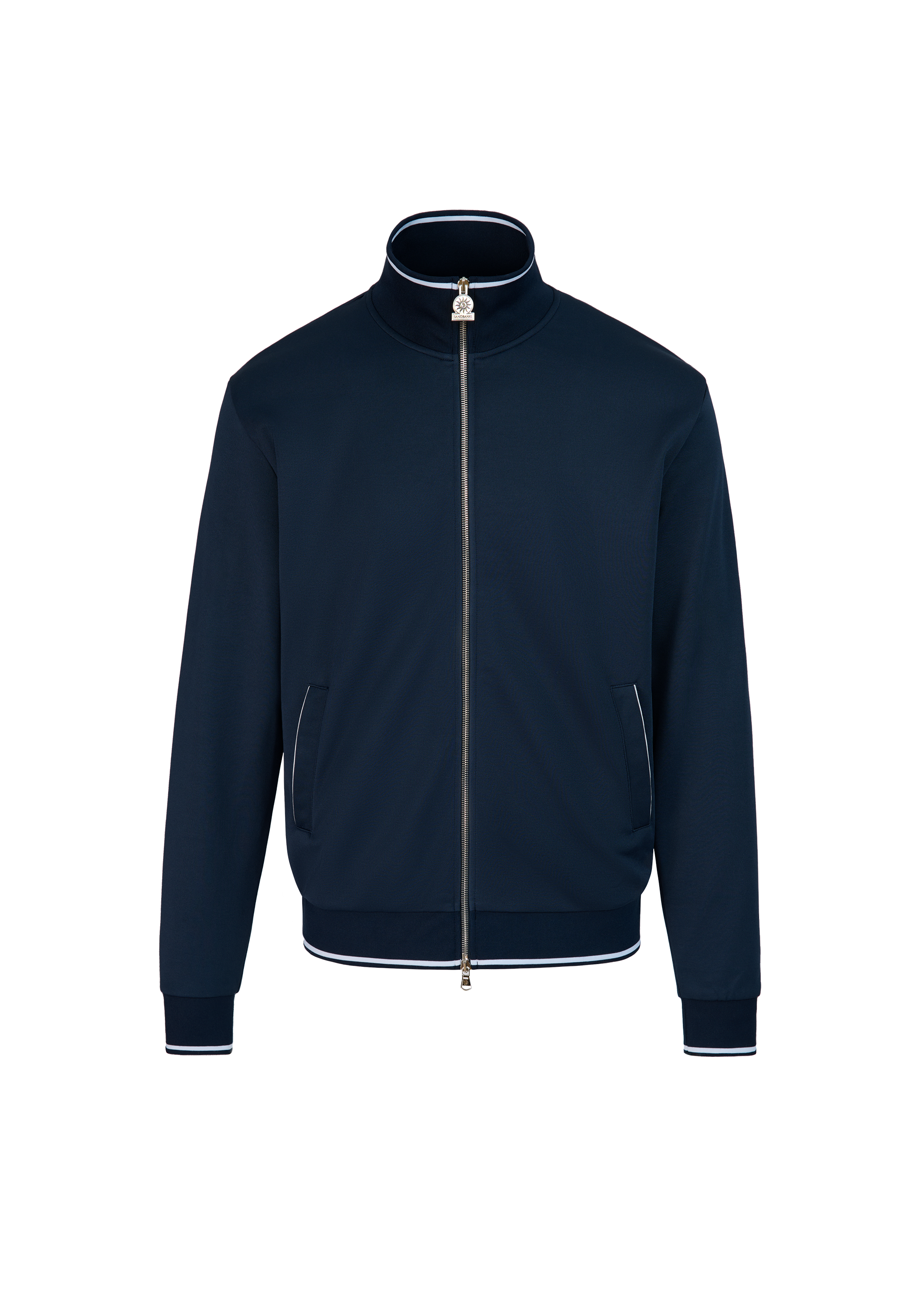 Sandbanks Piped Tricot Track Jacket - Navy