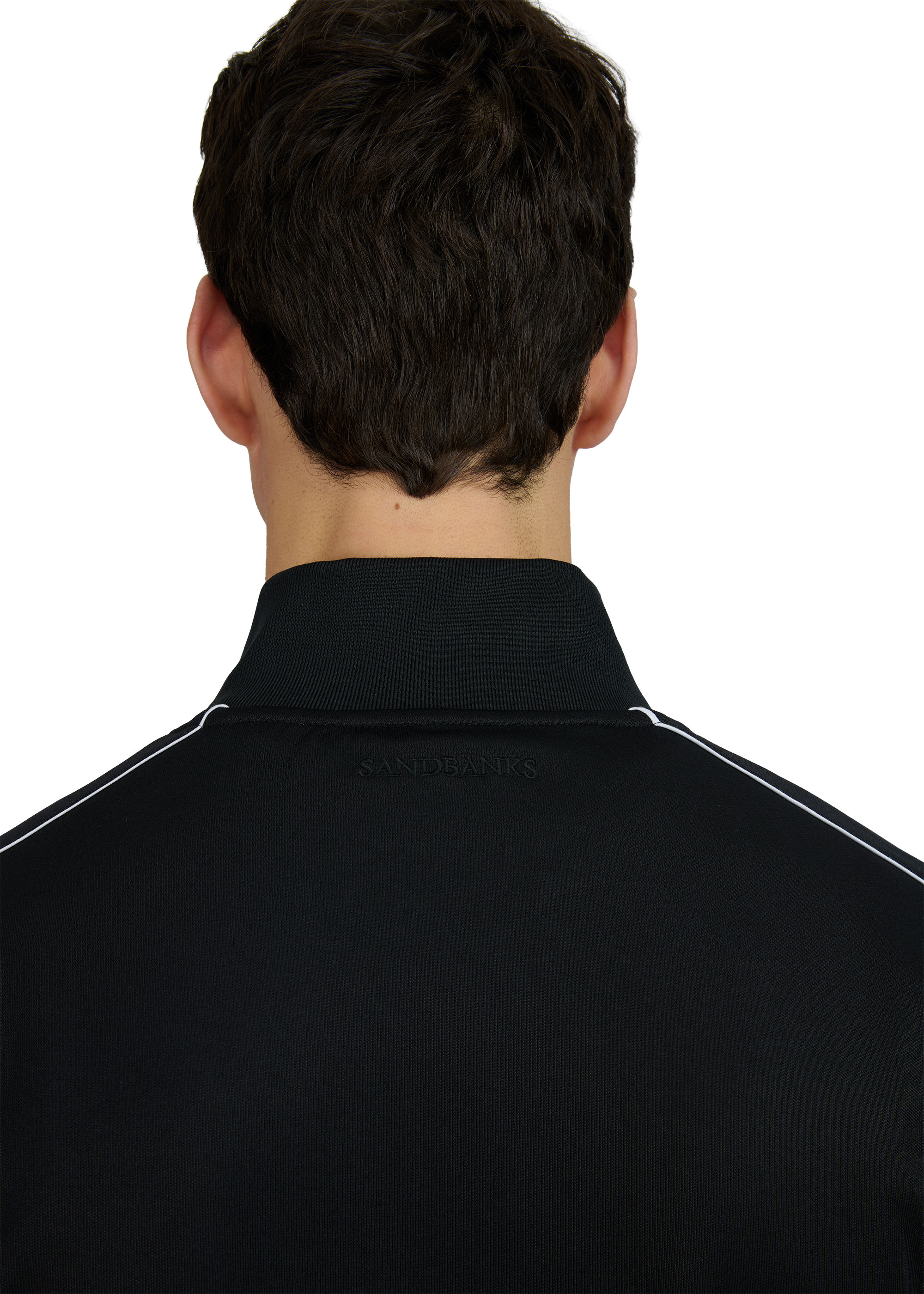 Sandbanks Piped Tricot Track Jacket - Black