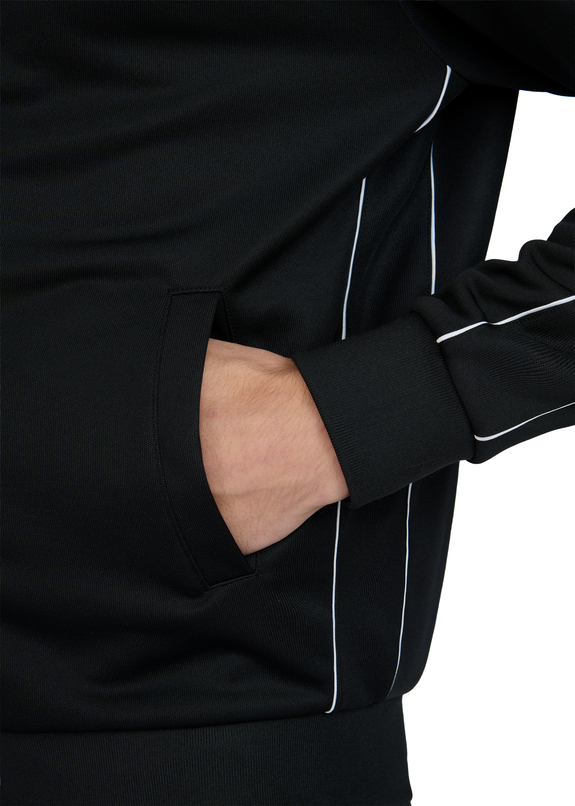 Sandbanks Piped Tricot Track Jacket - Black