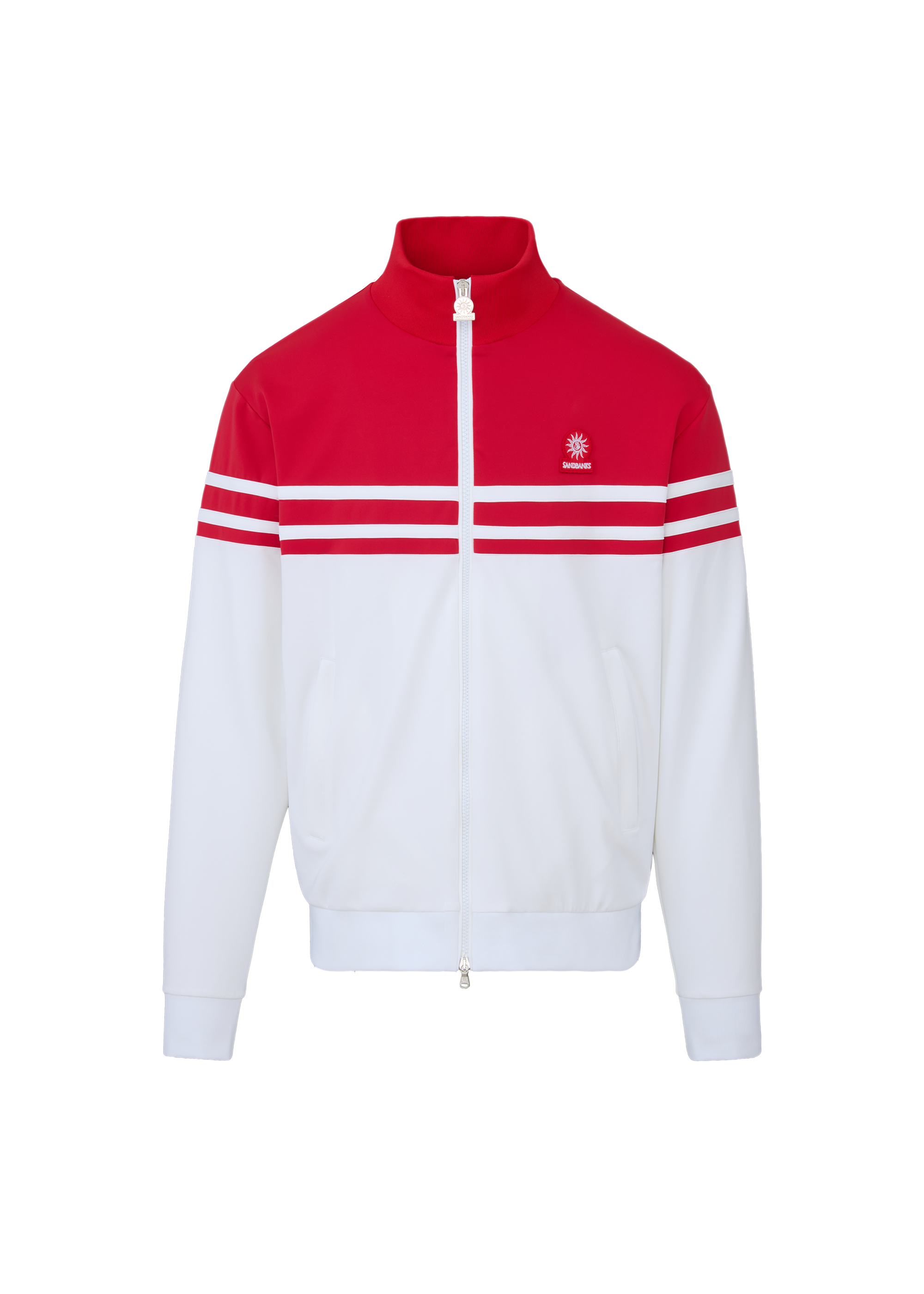 Contrast Stripe Appliqué Track Jacket - Red