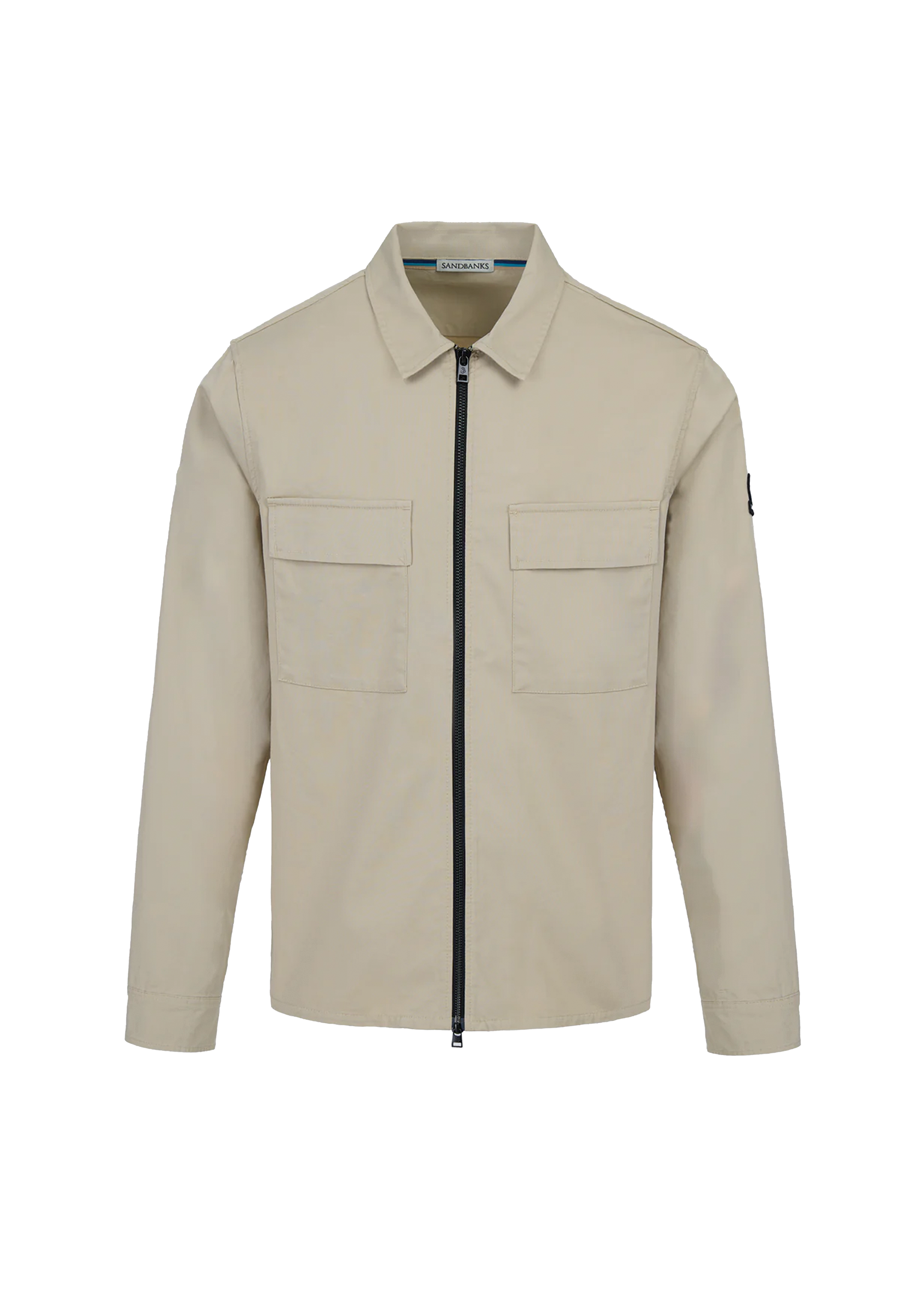 Sandbanks Gabardine Zip Overshirt - Stone