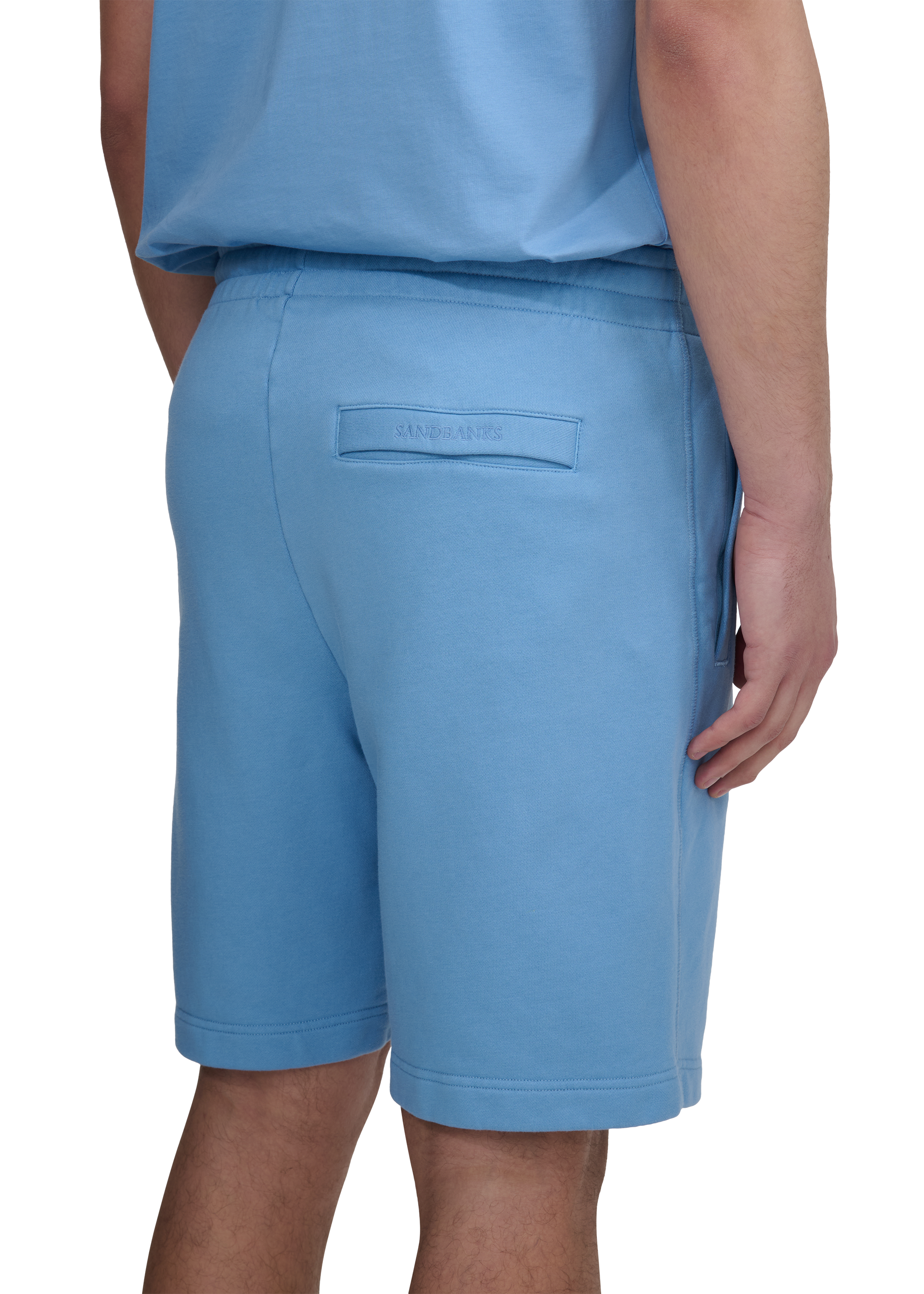 Sandbanks Badge Logo Shorts - Dusty Blue