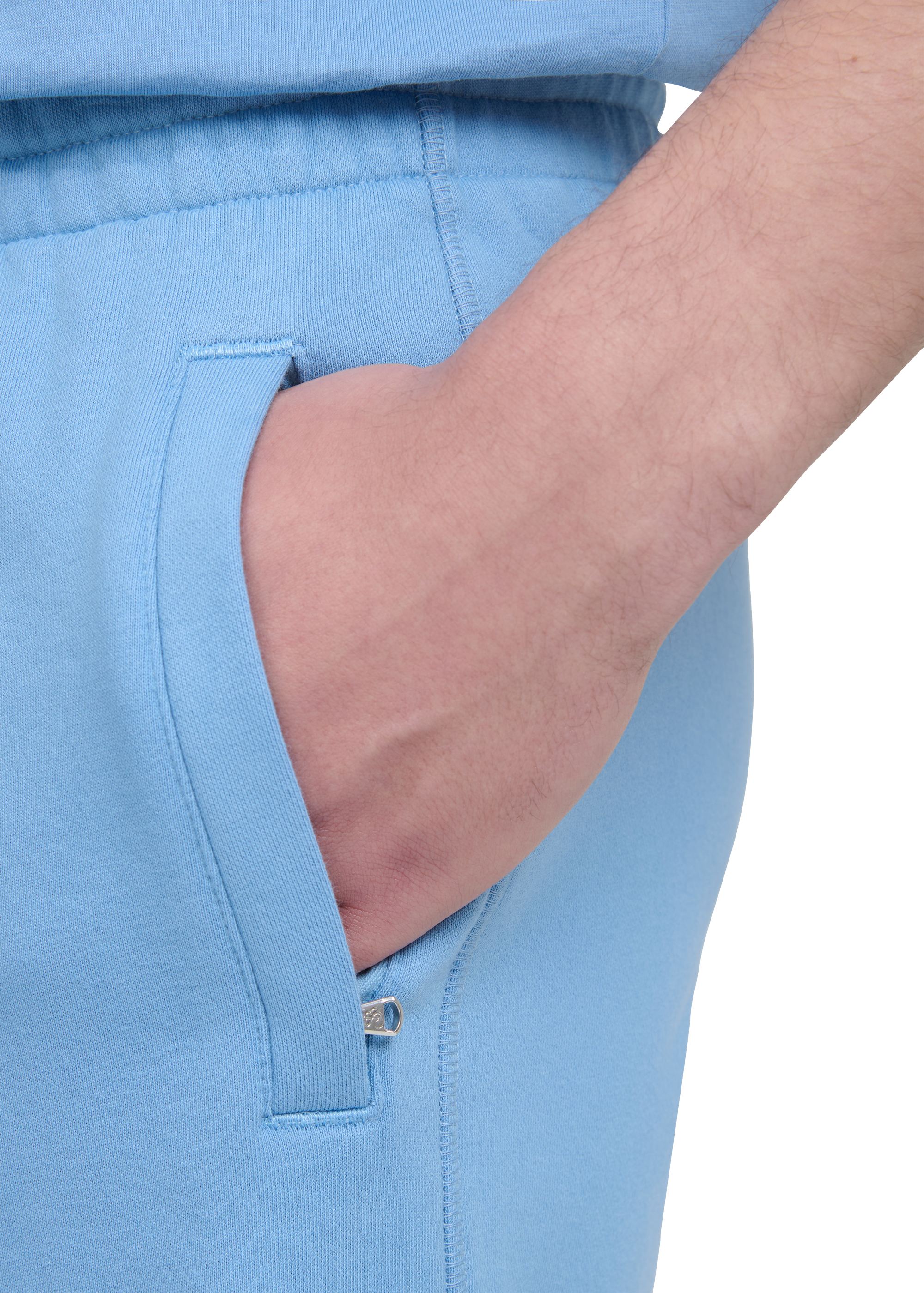 Sandbanks Badge Logo Shorts - Dusty Blue