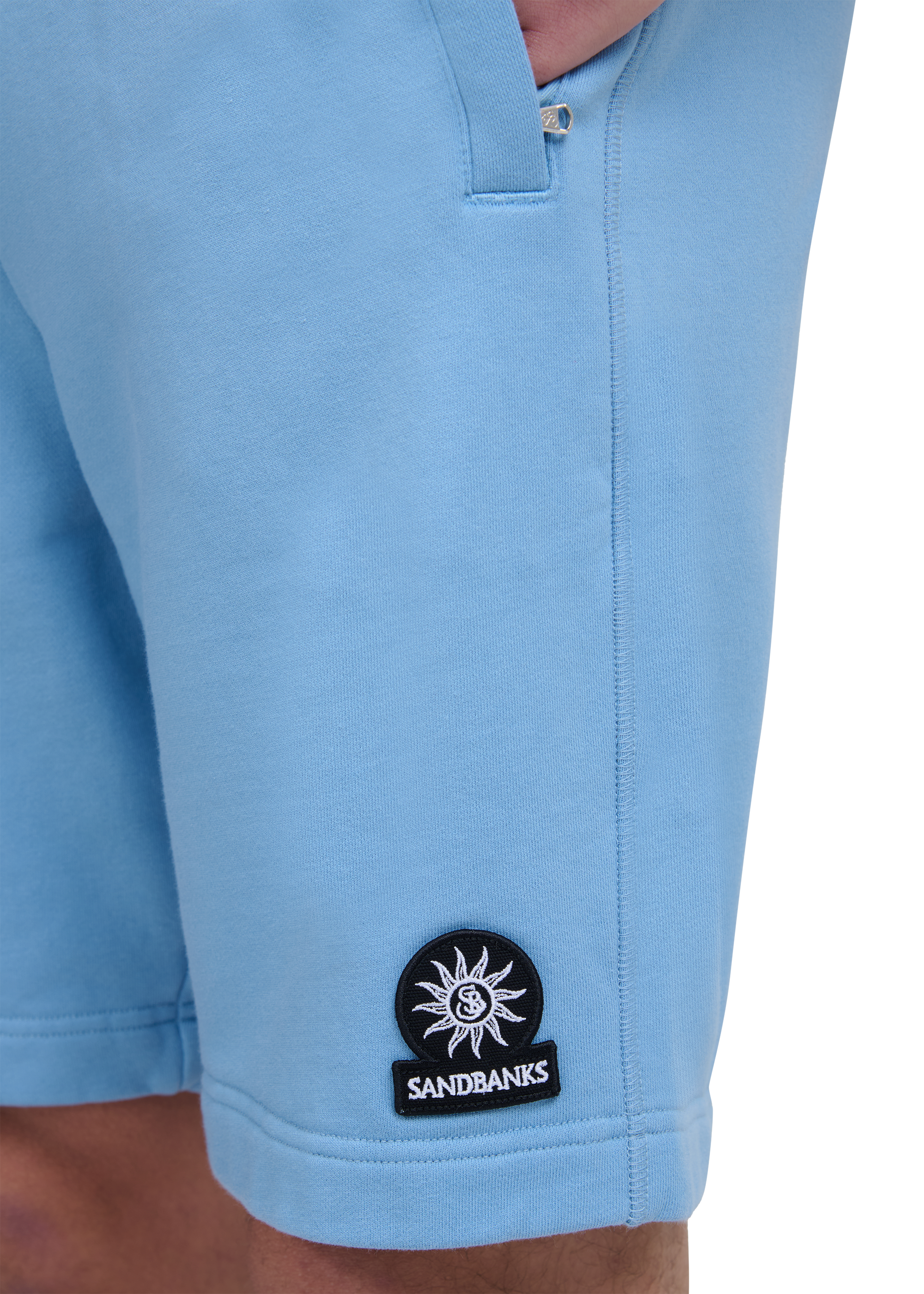 Sandbanks Badge Logo Shorts - Dusty Blue