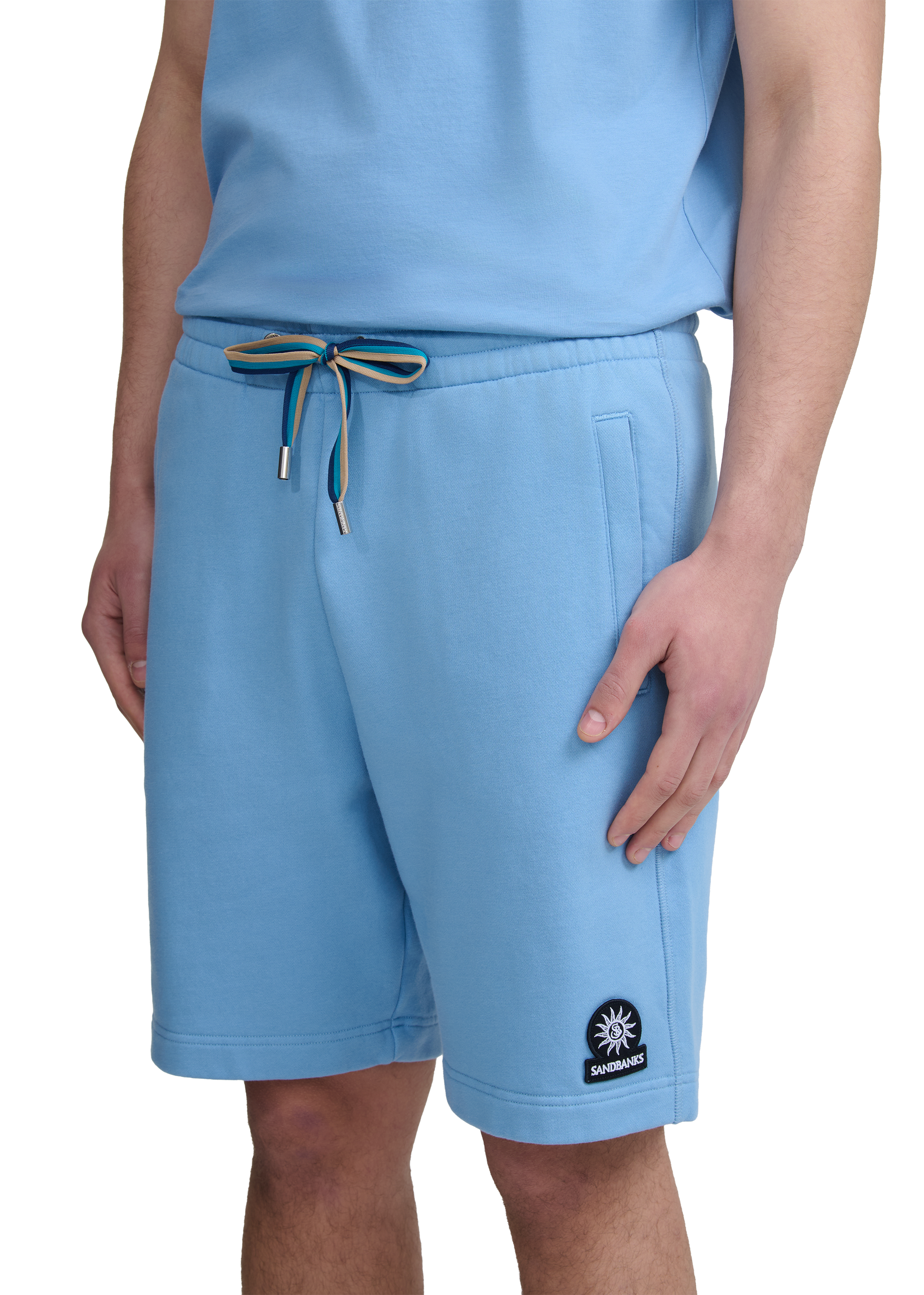 Sandbanks Badge Logo Shorts - Dusty Blue