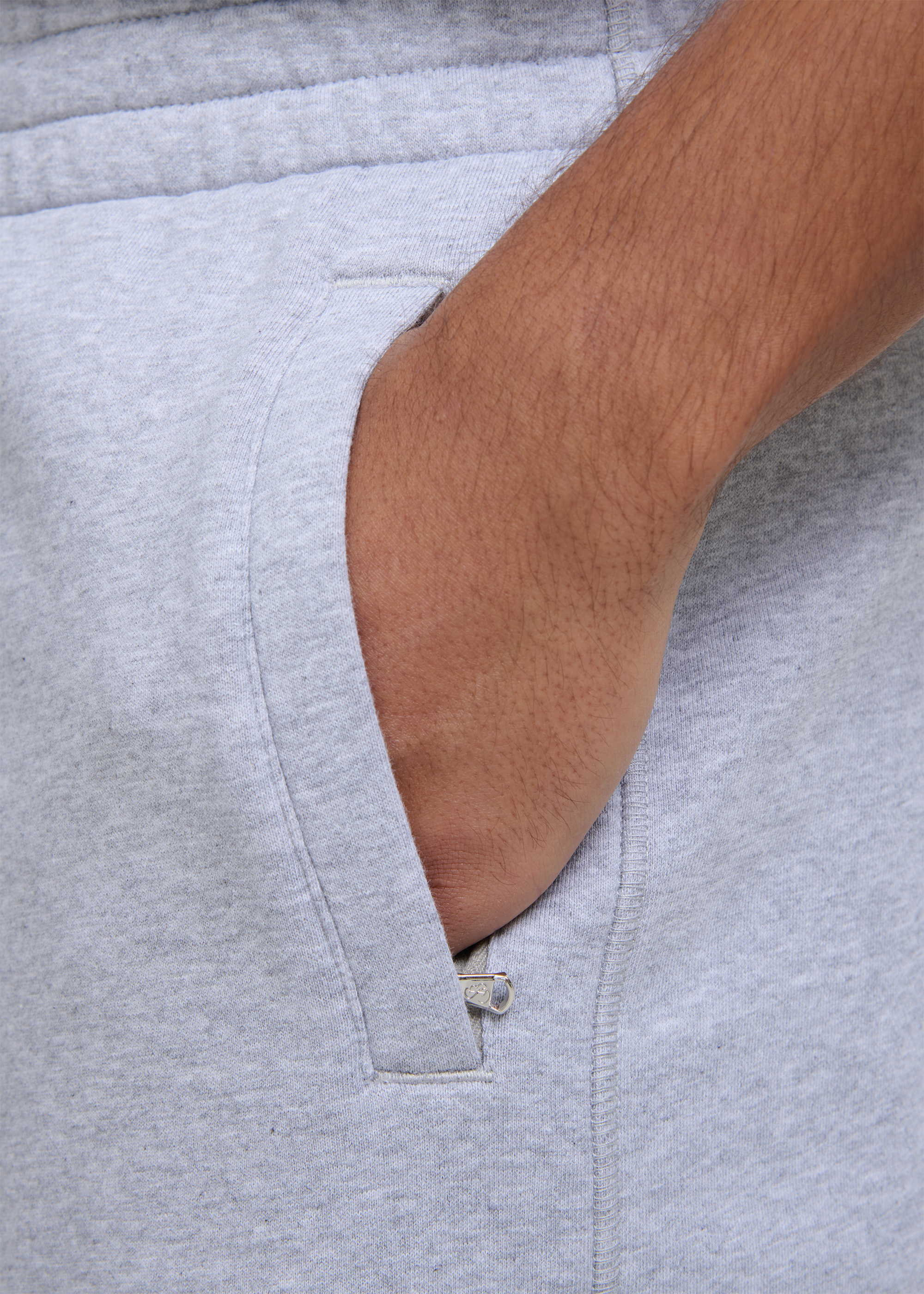 Sandbanks Badge Logo Shorts - Grey Marl