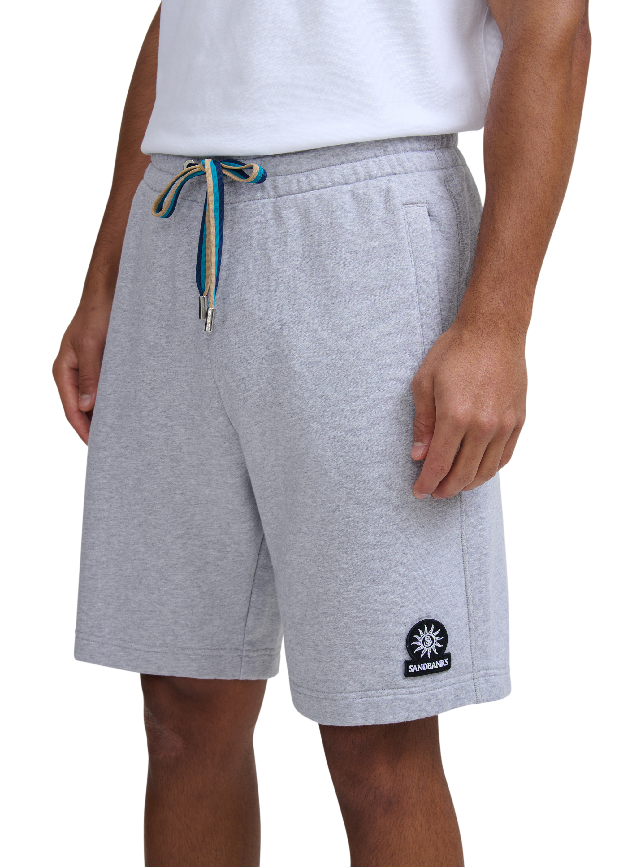 Sandbanks Badge Logo Shorts - Grey Marl
