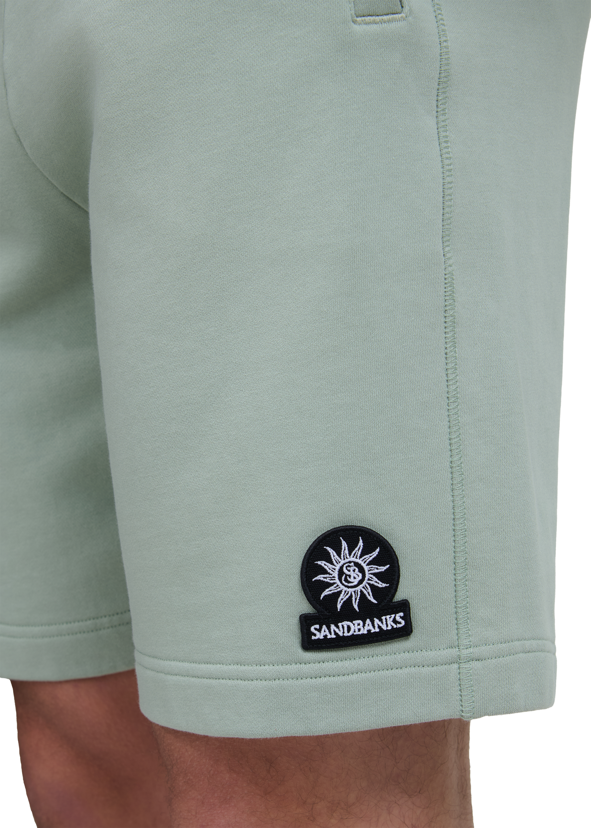 Sandbanks Badge Logo Shorts - Sage