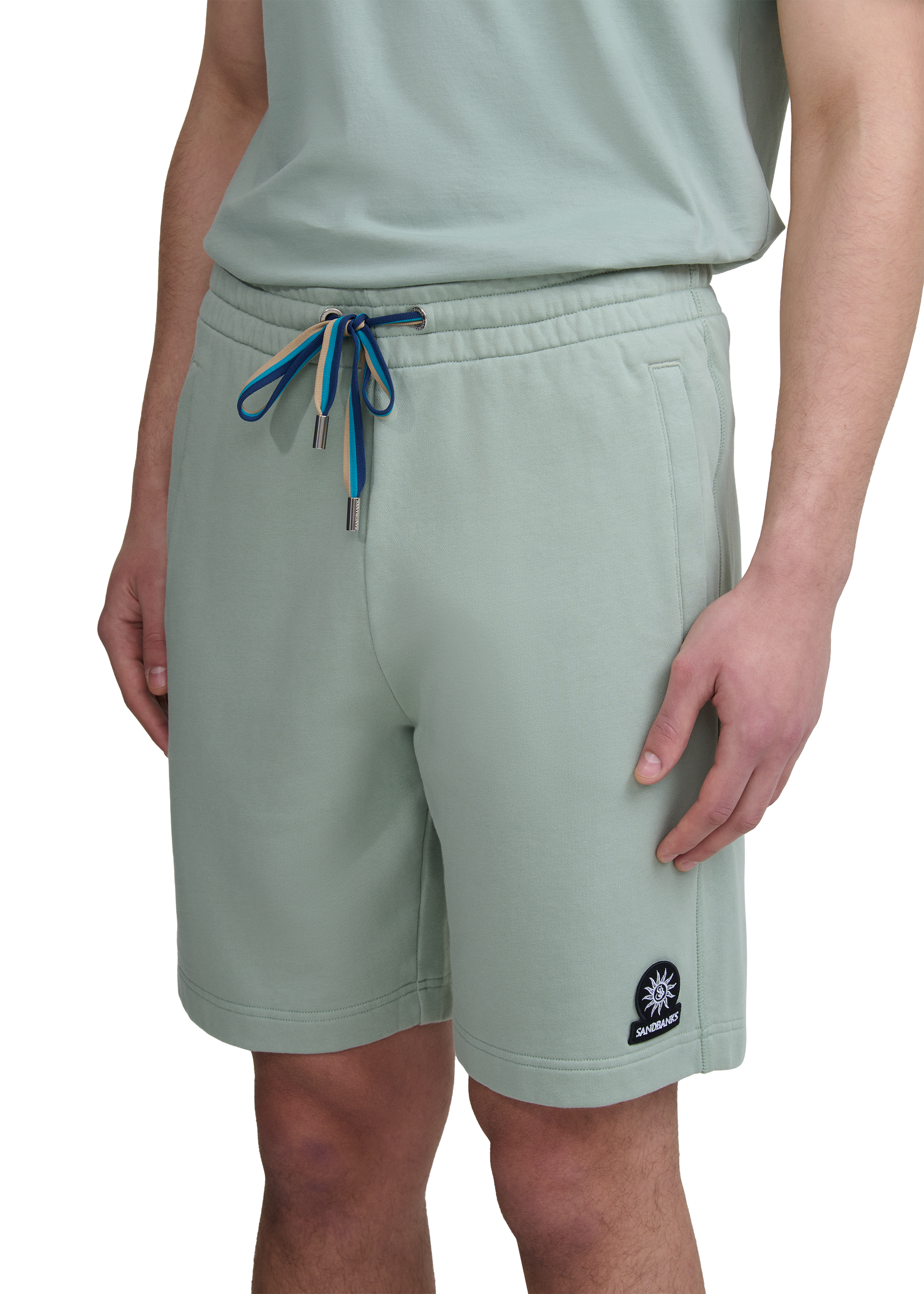Sandbanks Badge Logo Shorts - Sage