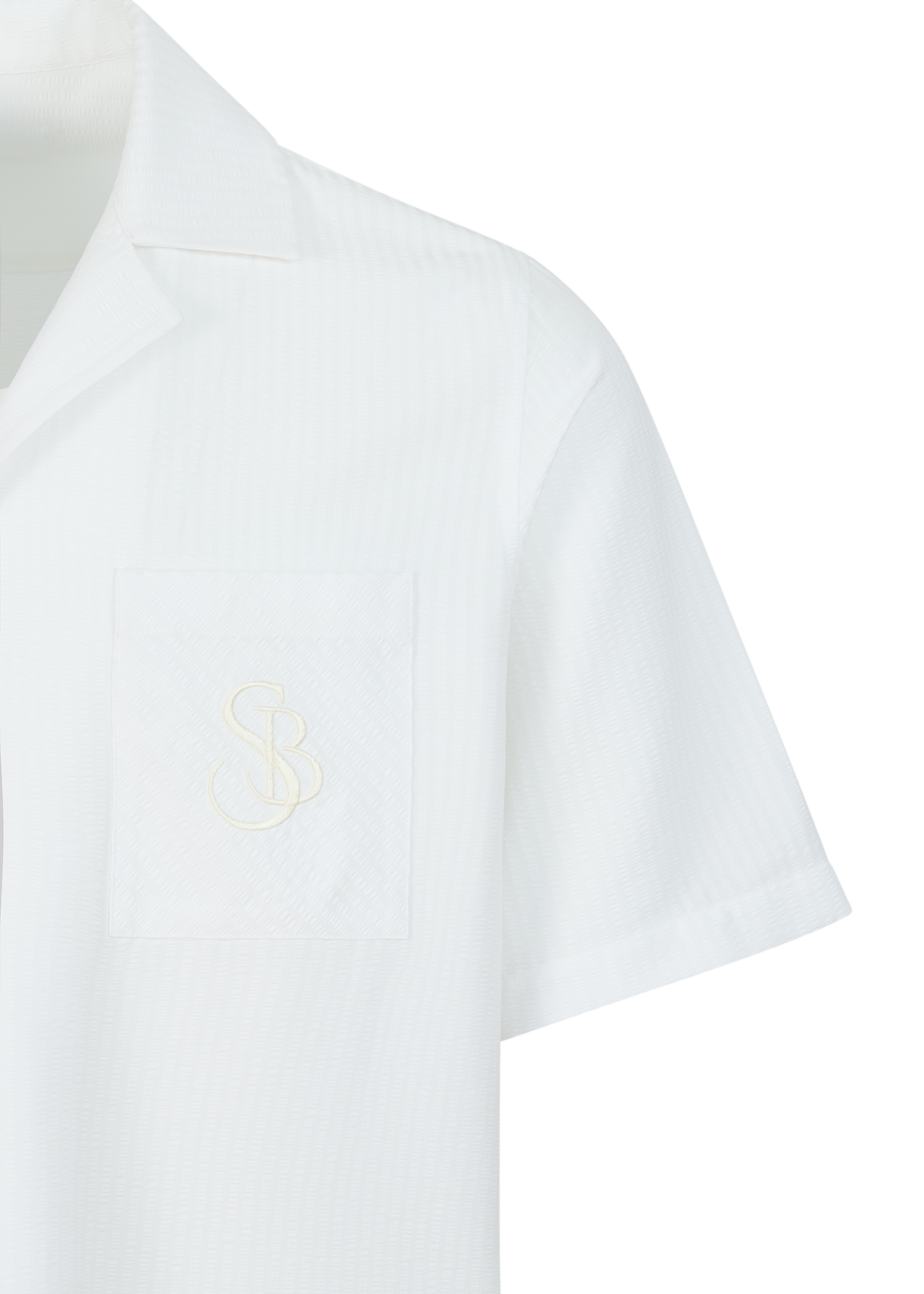 Sandbanks SB Seersucker Resort Shirt - White