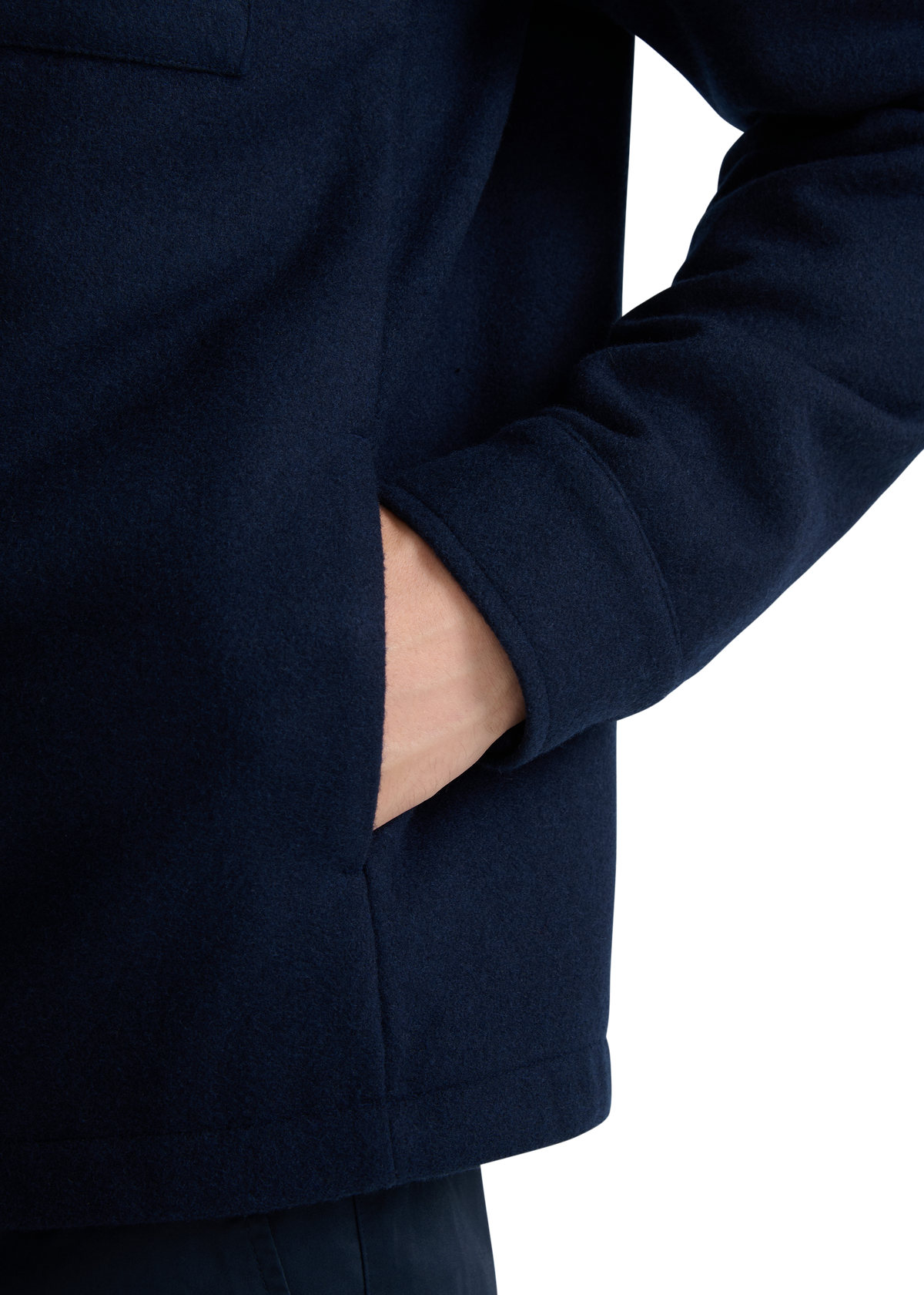 Langton Double Pocket Wool Overshirt - Navy