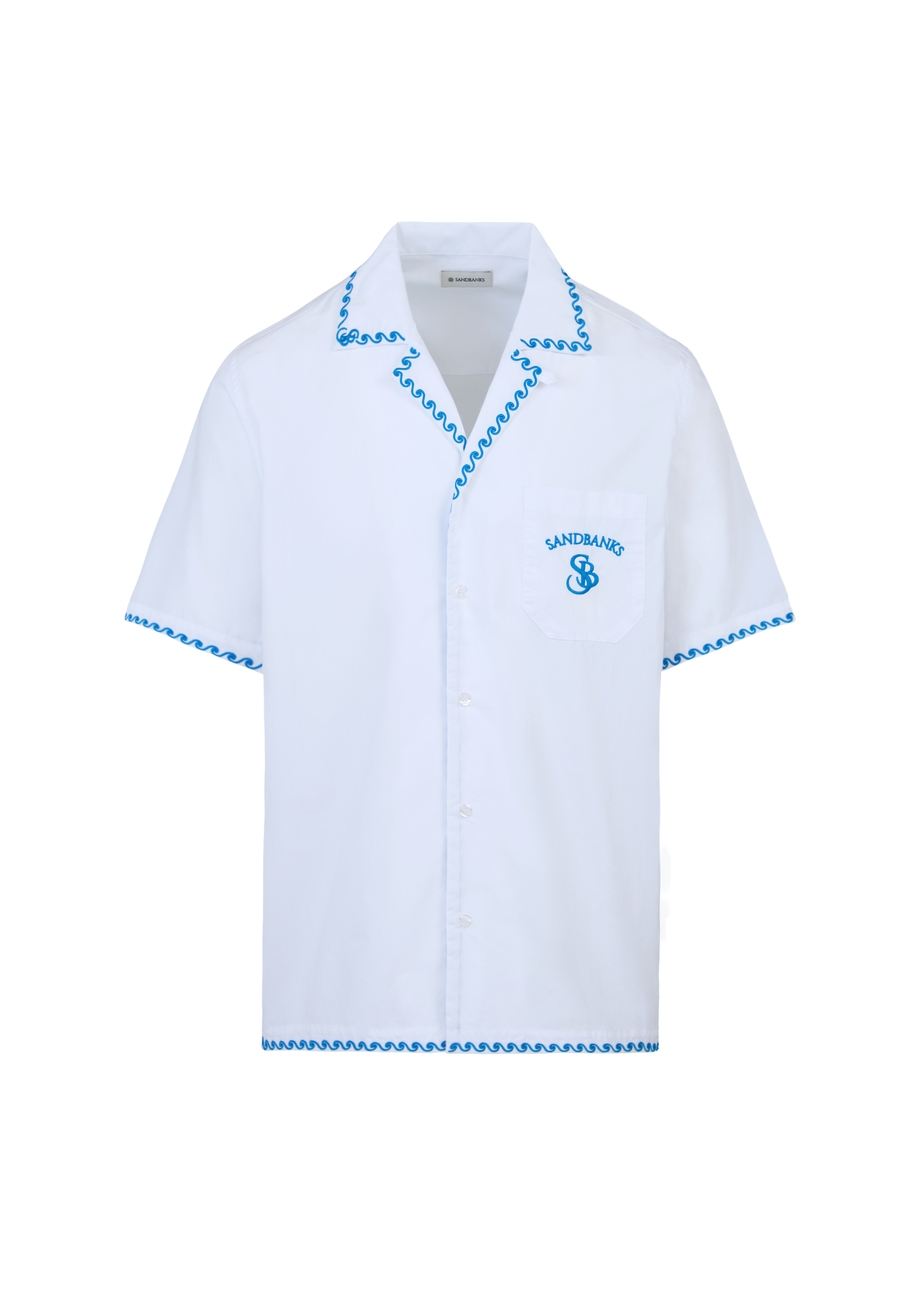 Embroidered Cotton Revere Shirt - White