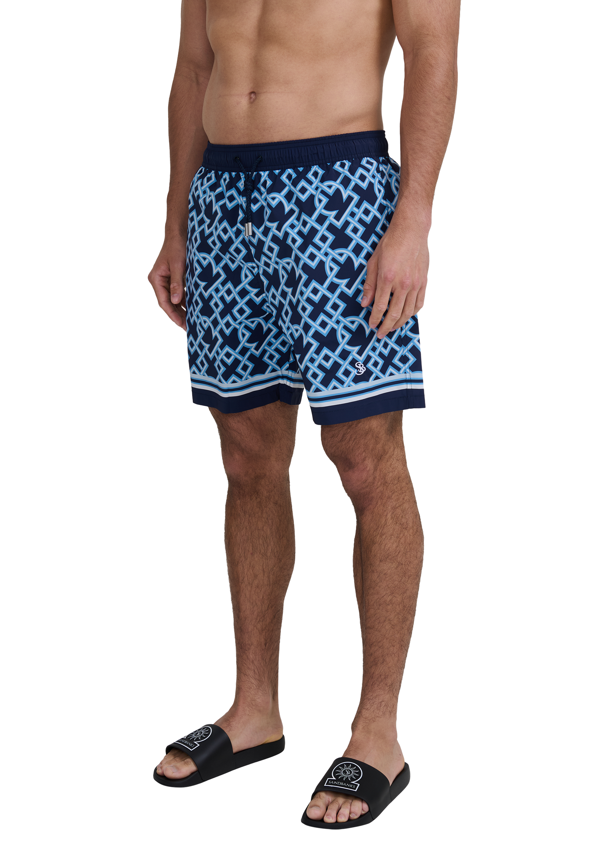Sandbanks Mosaic Swim Shorts - Navy