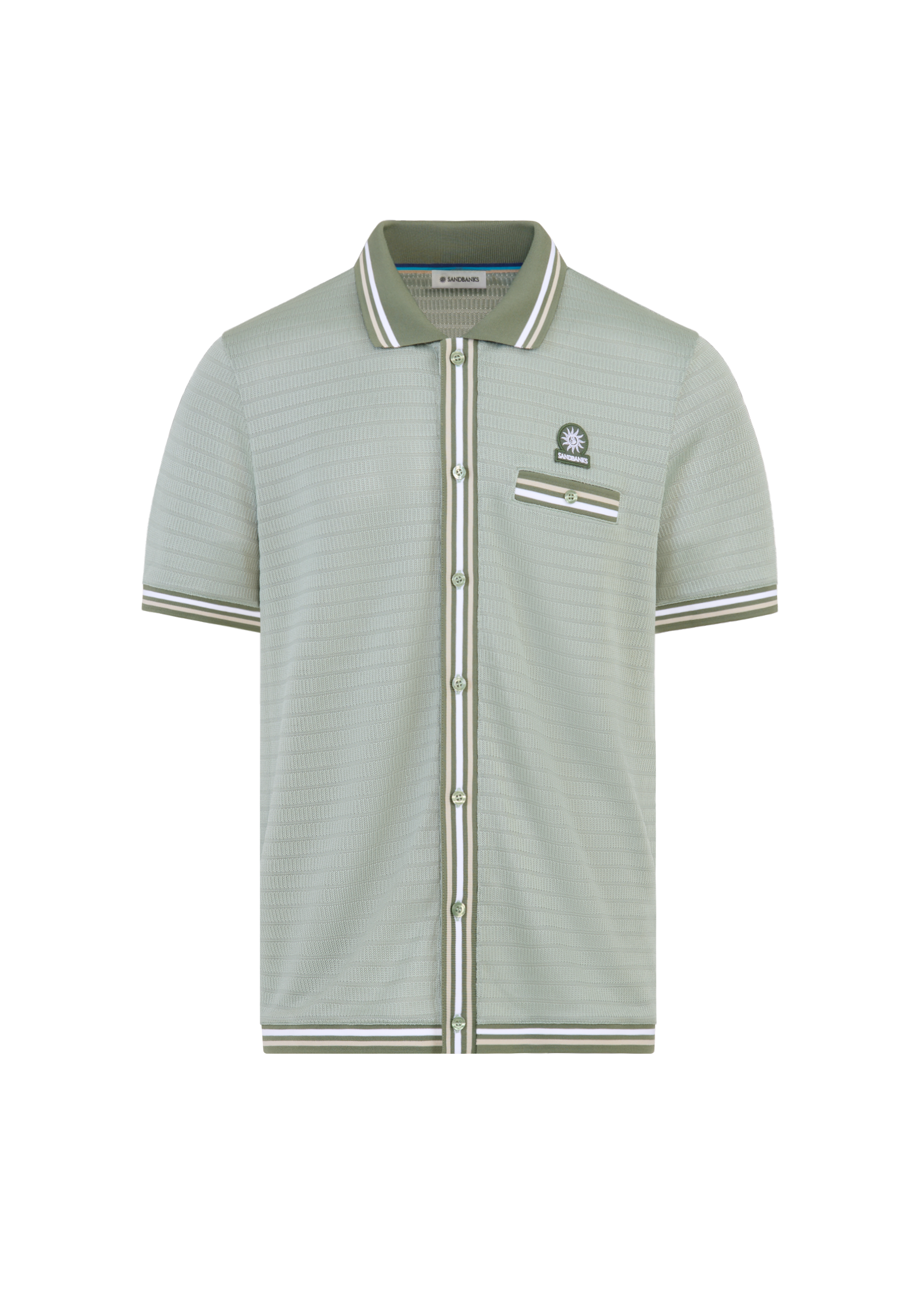 Textured Jacquard Polo Shirt - Sage