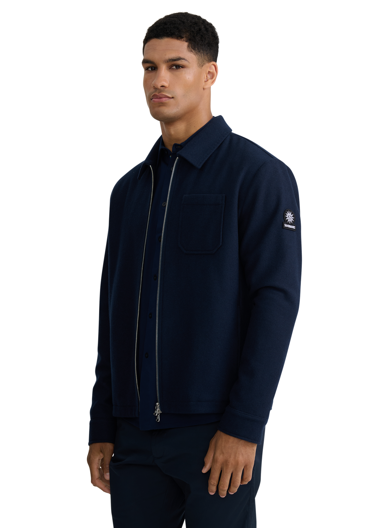 Salcombe Wool Zip Shacket - Navy
