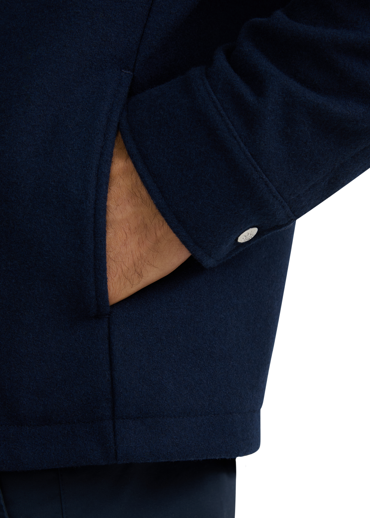 Salcombe Wool Zip Shacket - Navy