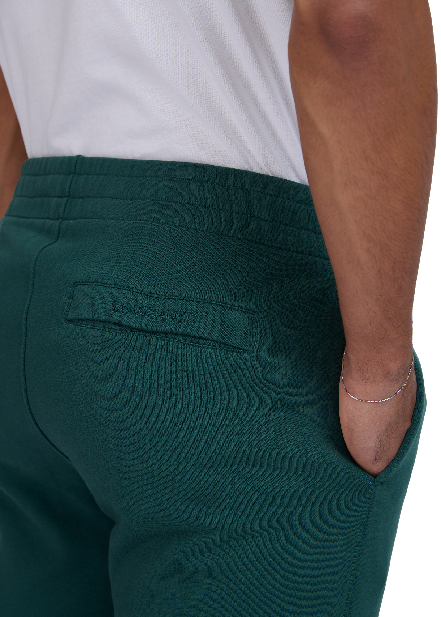 Sandbanks Elasticated Cuff Sweat Pants - Emerald Green