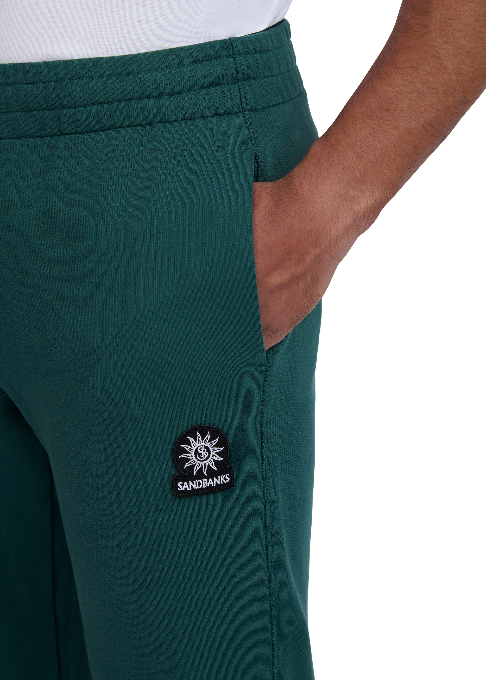 Sandbanks Elasticated Cuff Sweat Pants - Emerald Green