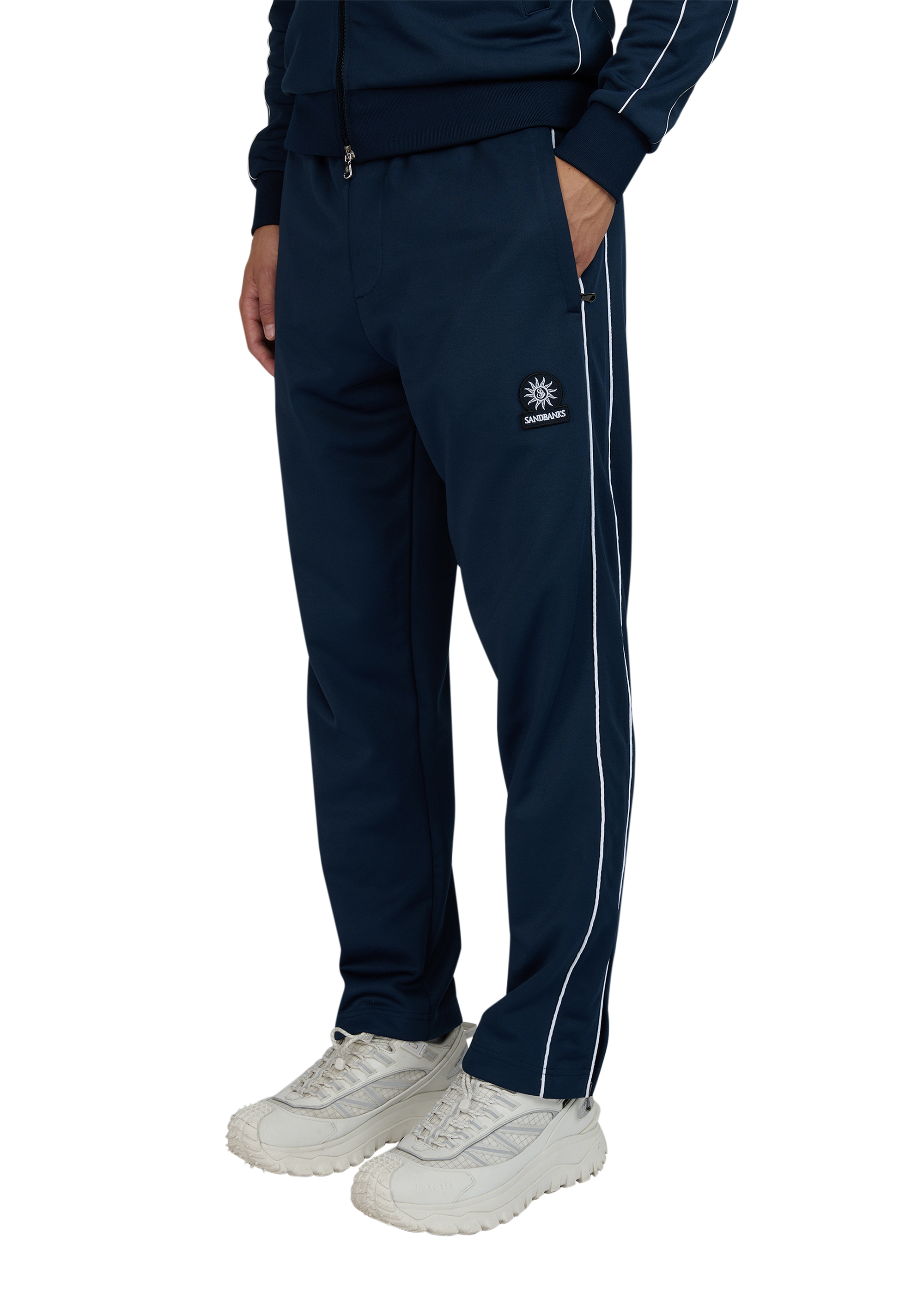 Sandbanks Piped Tricot Track Pant - Navy