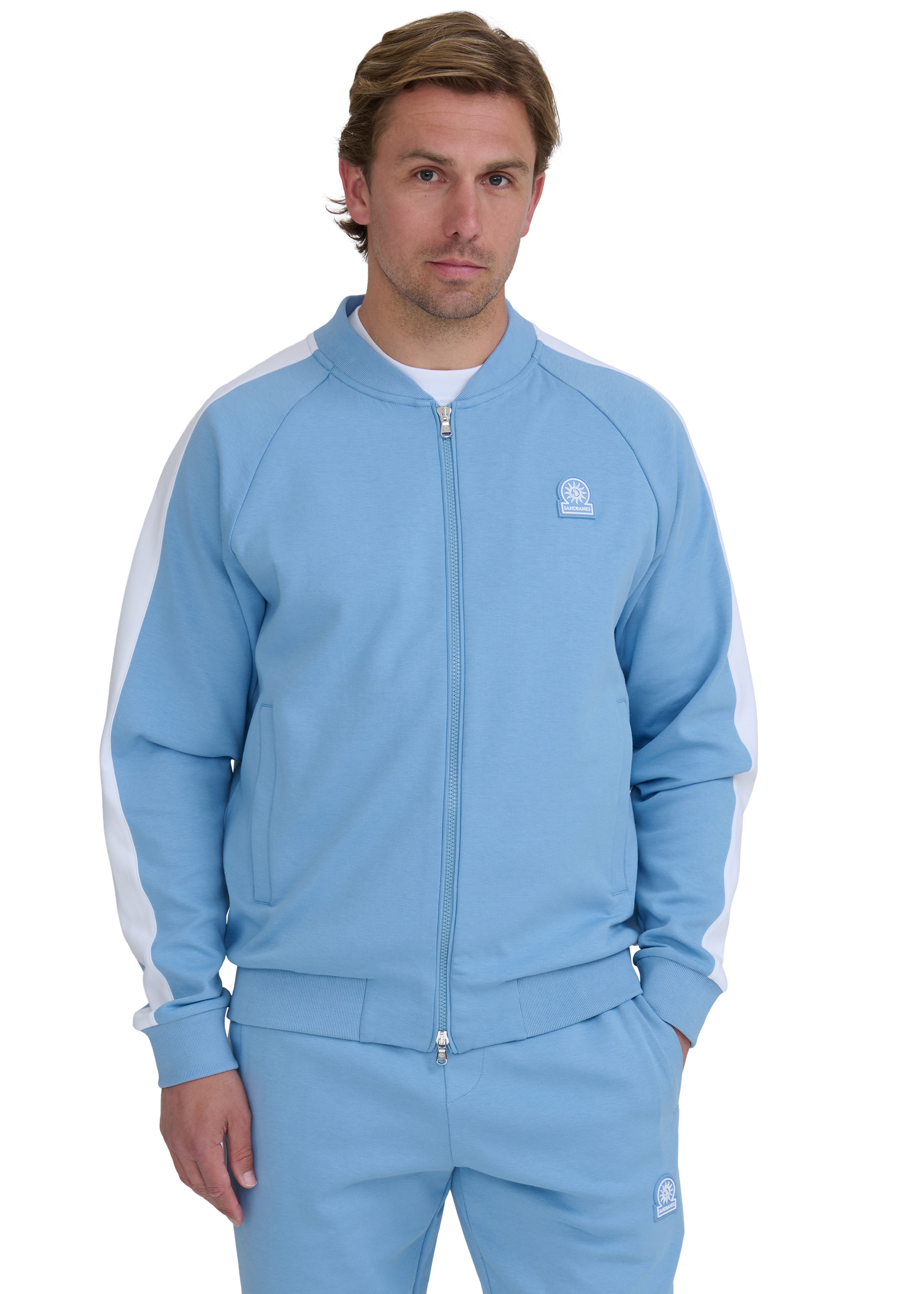 Interlock Panel Track Top - Dusty Blue