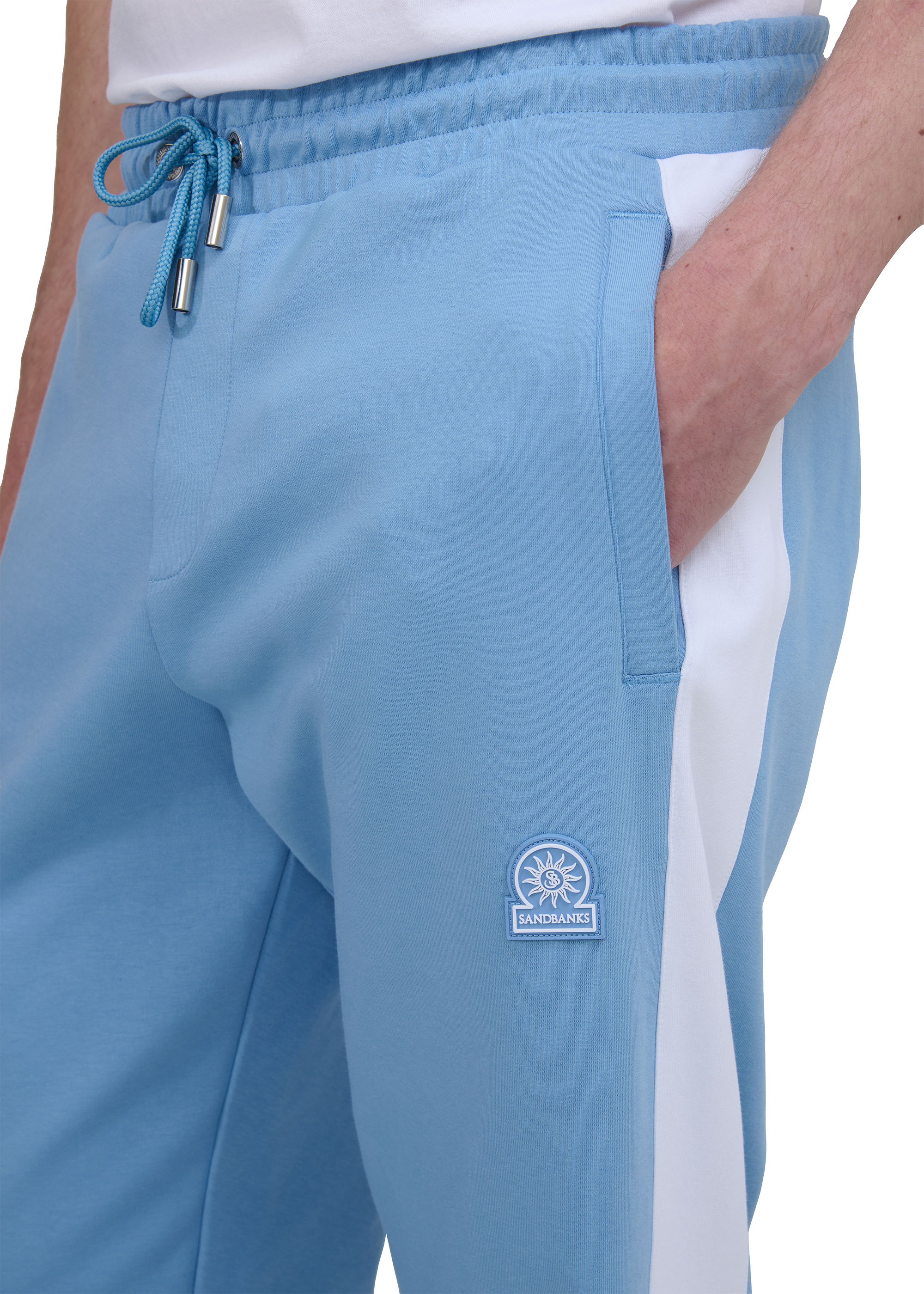 Interlock Panel Track Pant - Dusty Blue