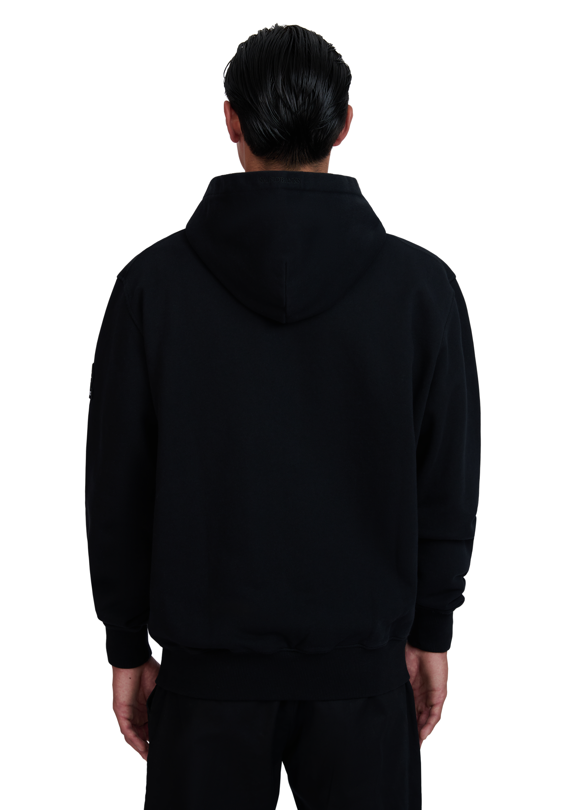 Sandbanks Badge Logo Zip Hoodie - Black