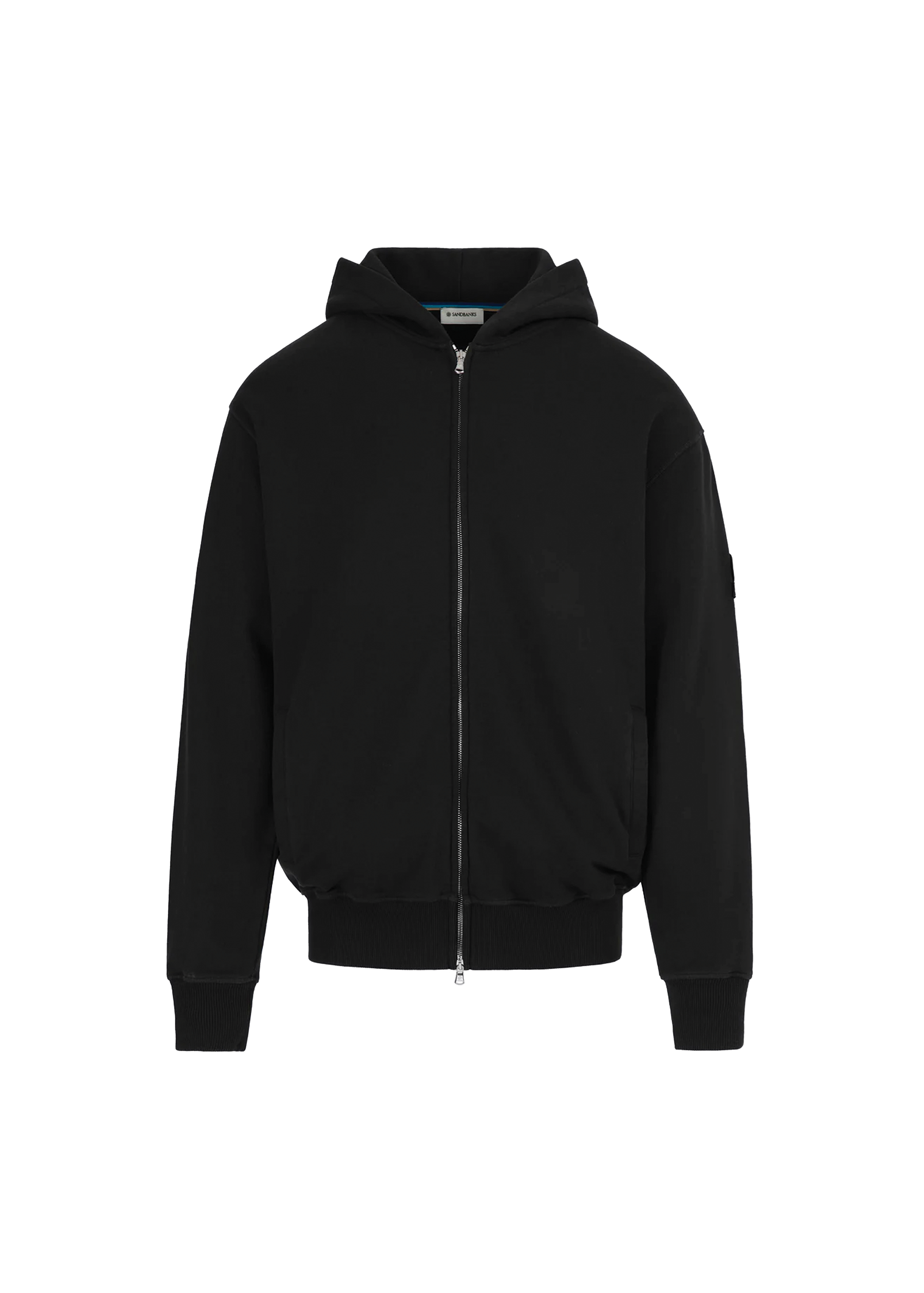 Sandbanks Badge Logo Zip Hoodie - Black
