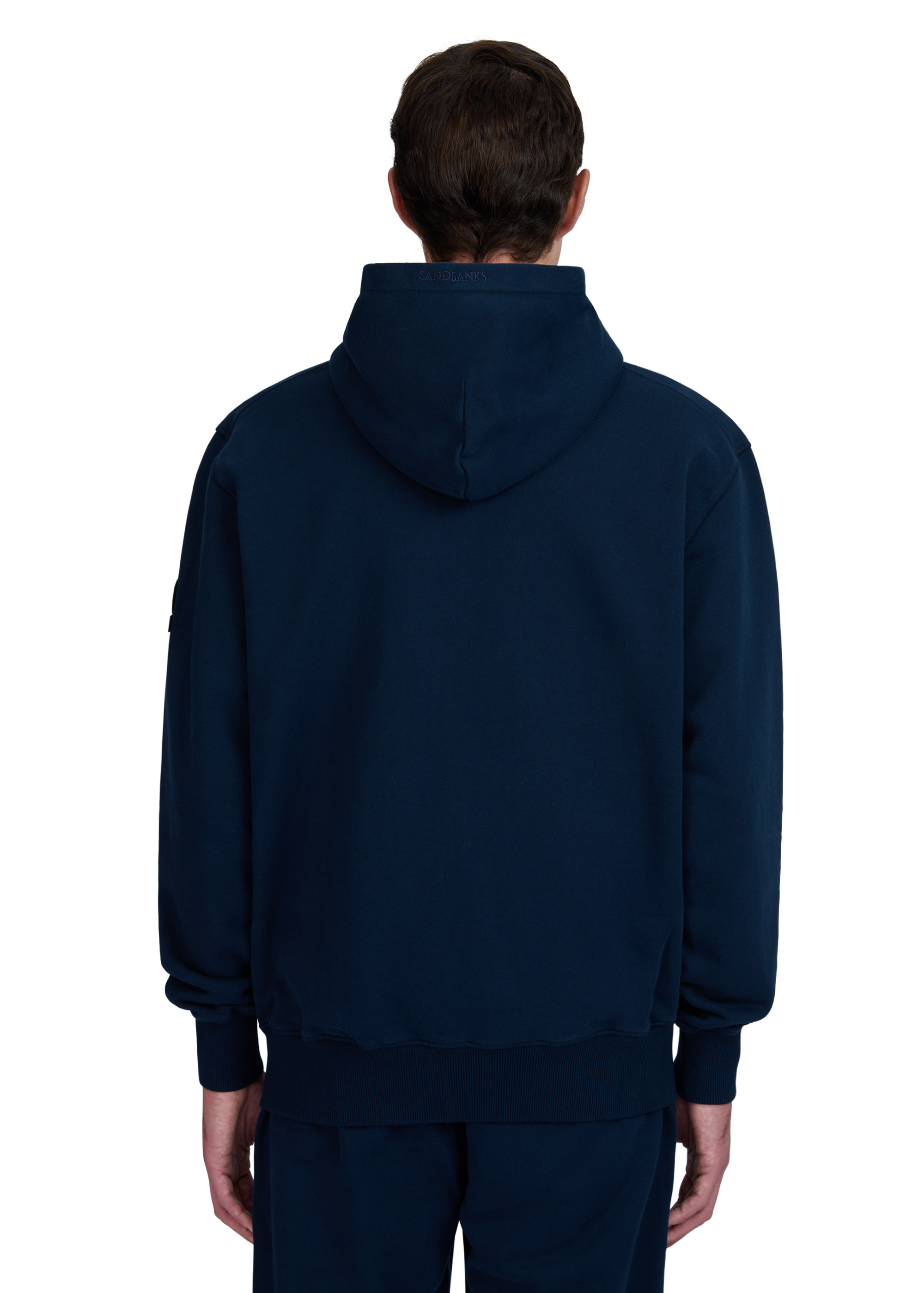 Sandbanks Badge Logo Zip Hoodie - Navy