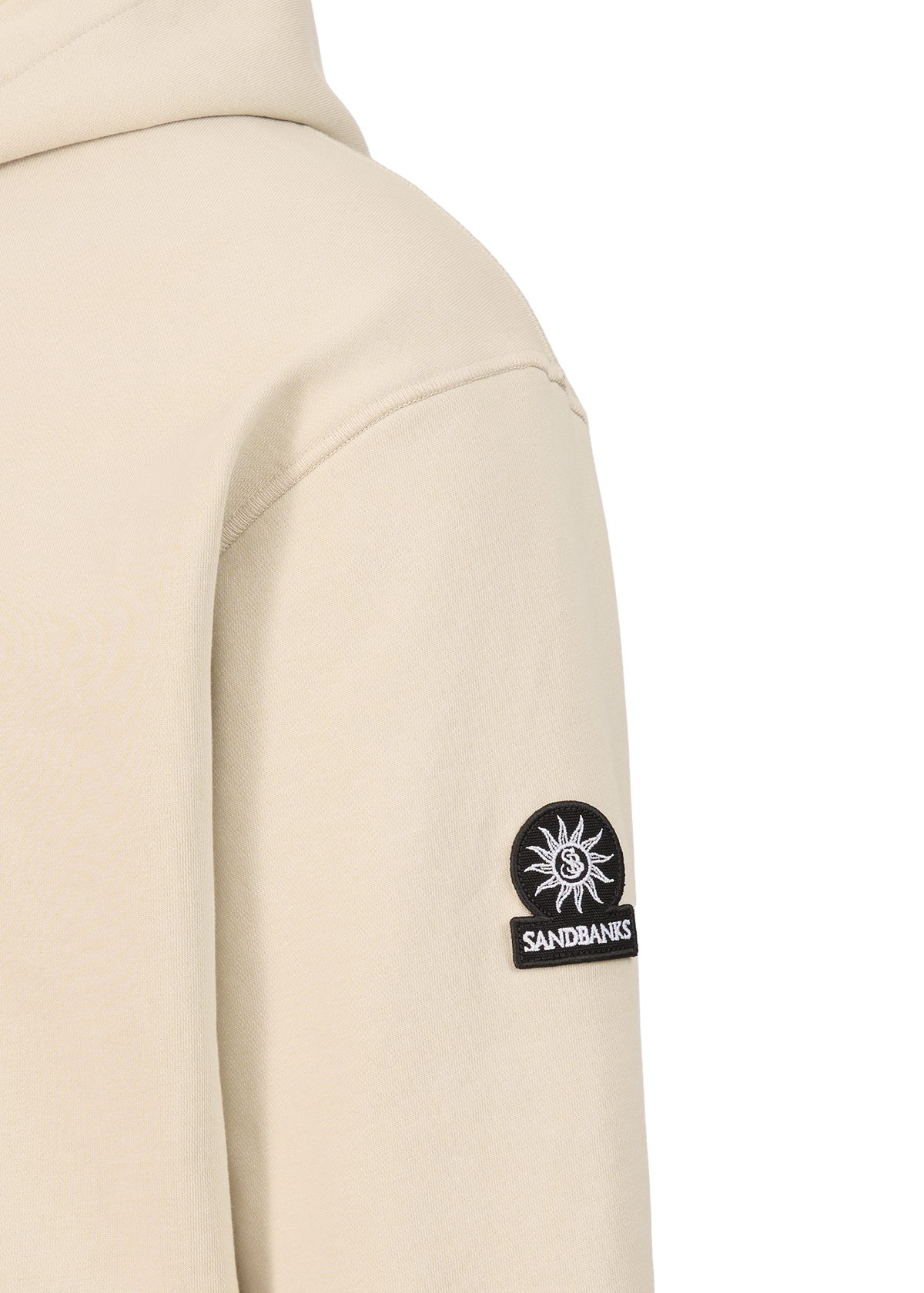 Sandbanks Badge Logo Zip Hoodie - Stone