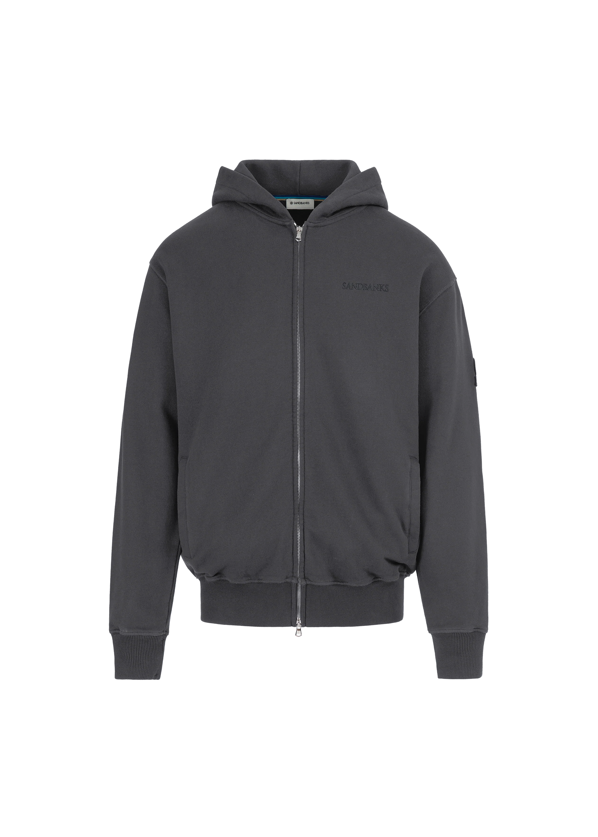 Sandbanks Printed Zip Hoodie - Anthracite