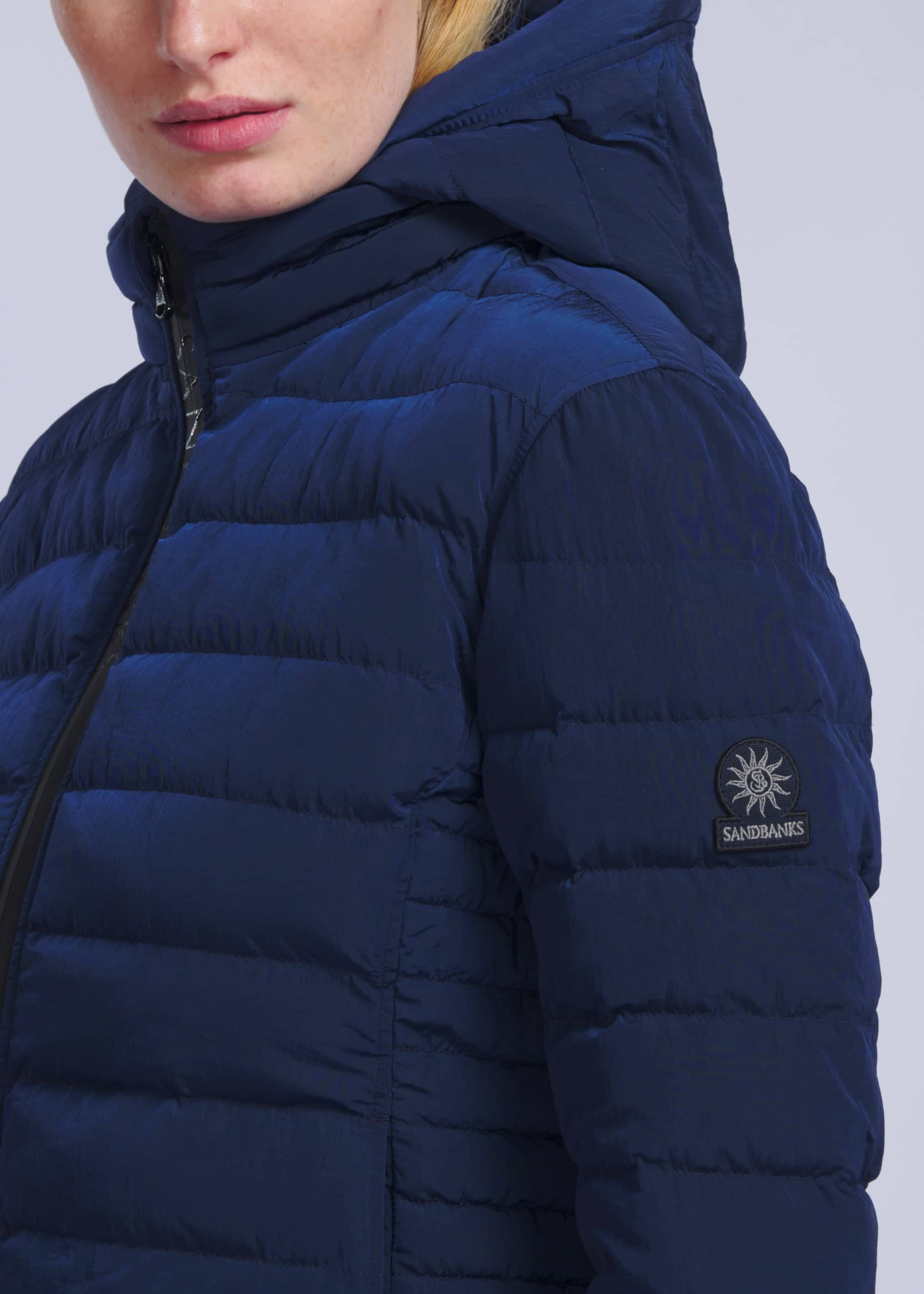 Sandbanks Women's Carbon Collection C6 ECONYL® Micro Puffer - Navy - Sandbanks