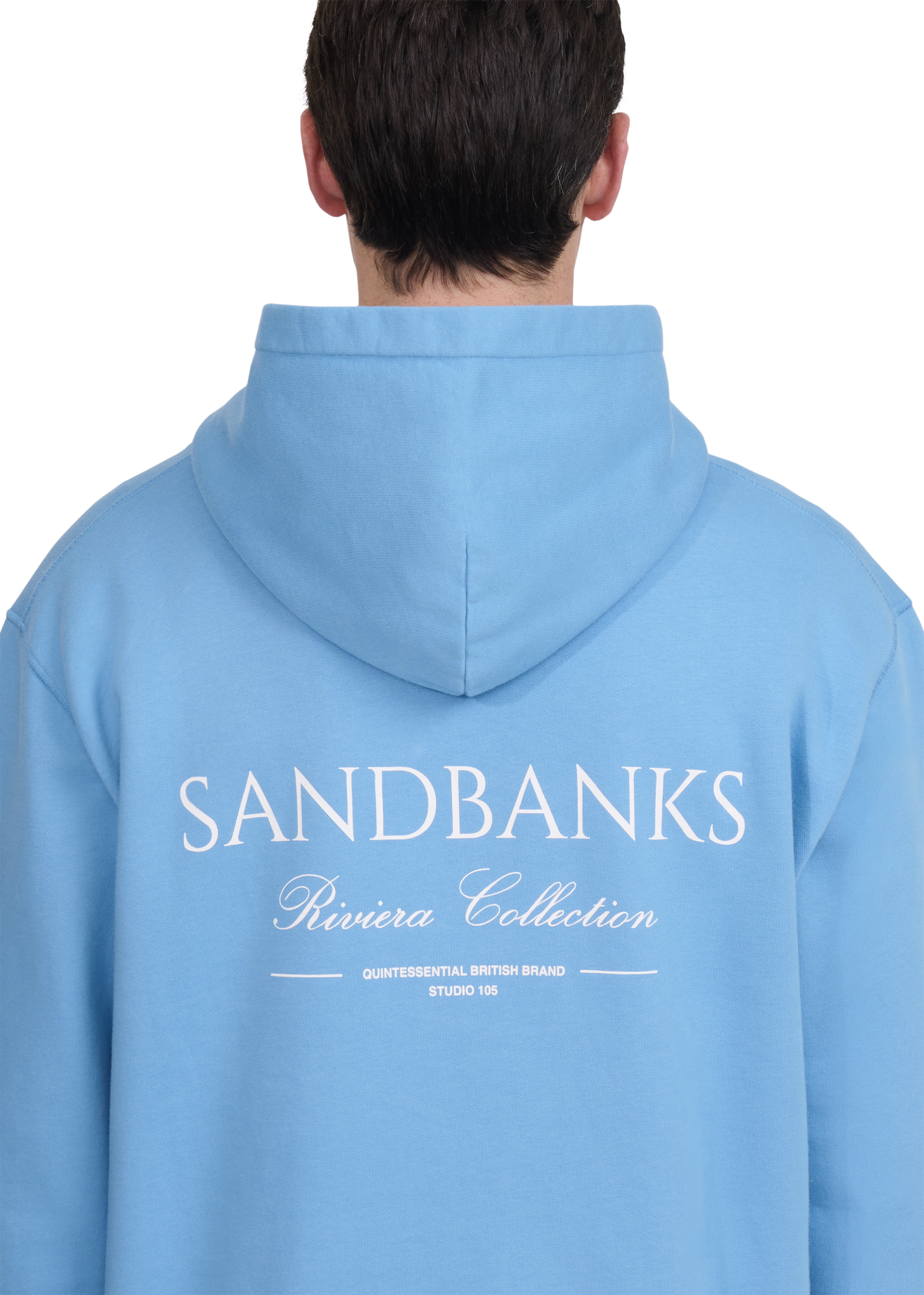 Sandbanks Riviera Collection Hoodie - Dusty Blue