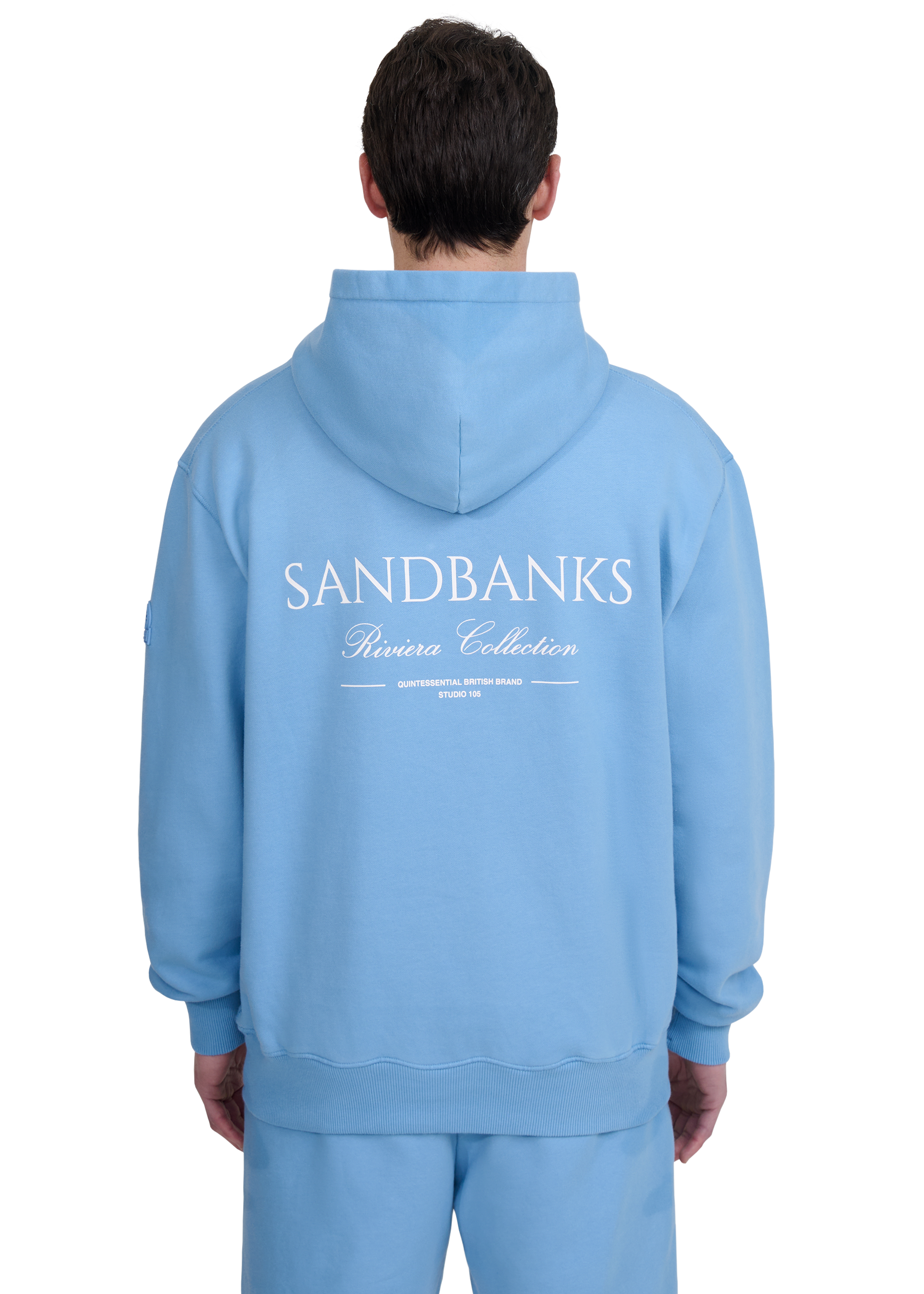 Sandbanks Riviera Collection Hoodie - Dusty Blue