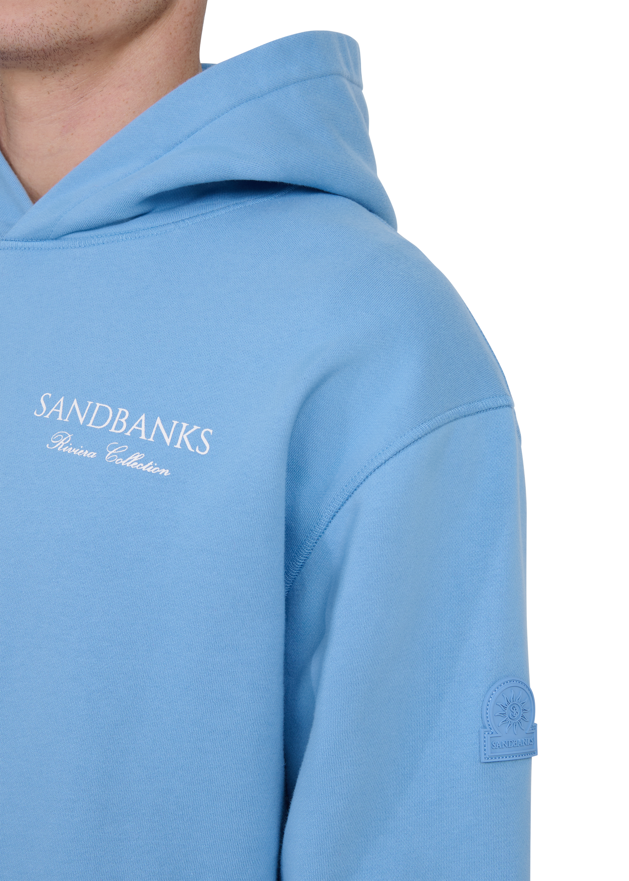 Sandbanks Riviera Collection Hoodie - Dusty Blue