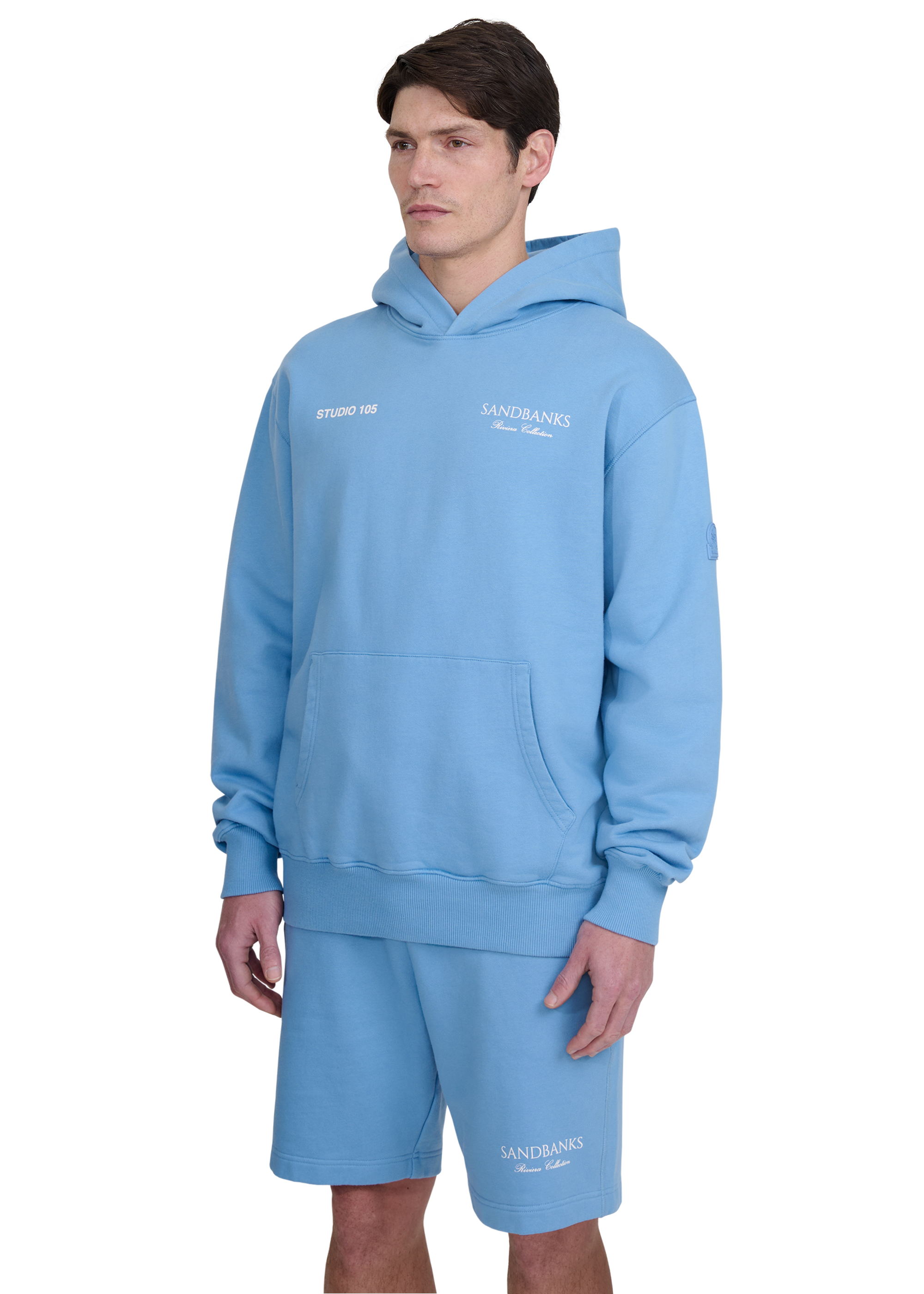 Sandbanks Riviera Collection Hoodie - Dusty Blue