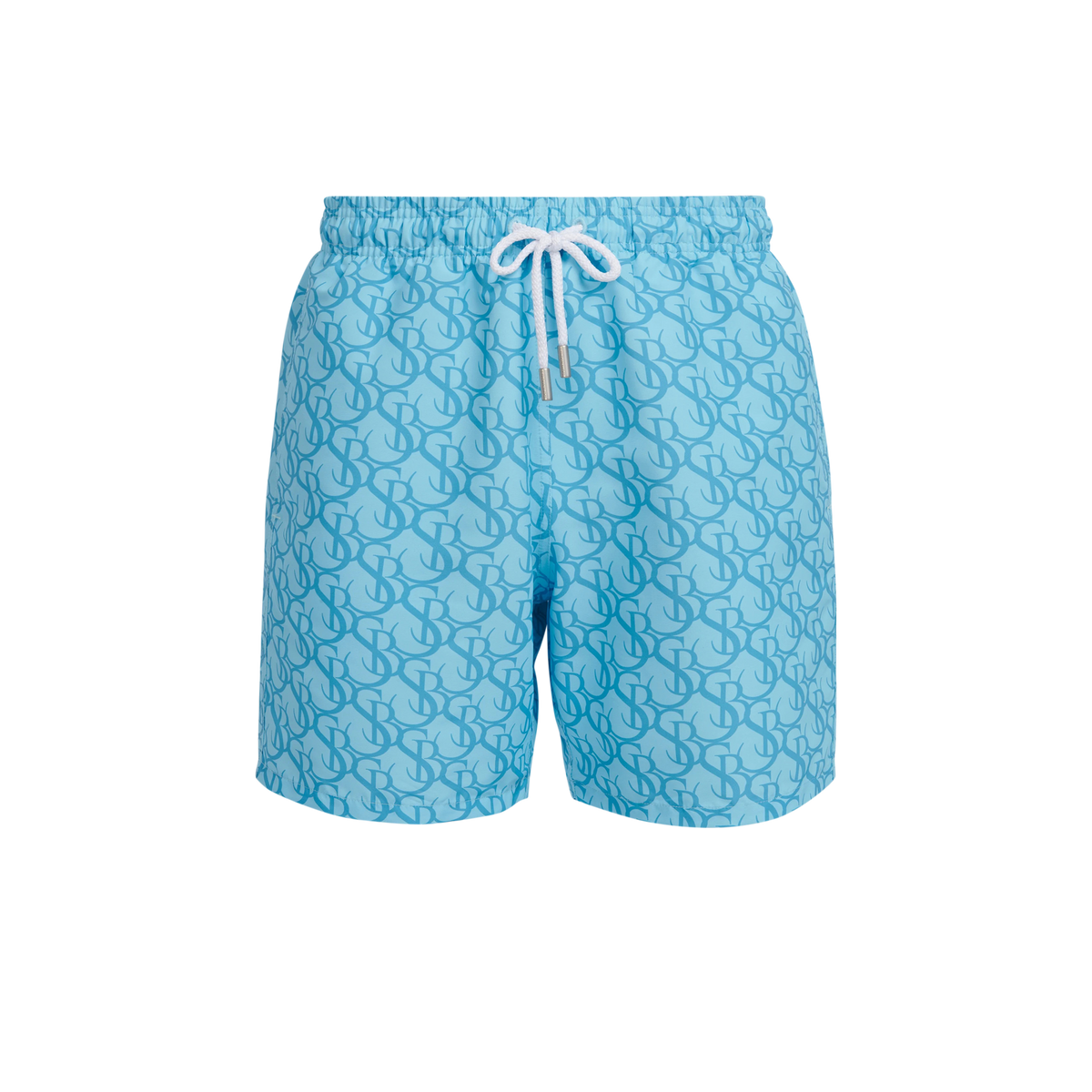 Sandbanks SB Monogram Swim Shorts - Aqua Blue