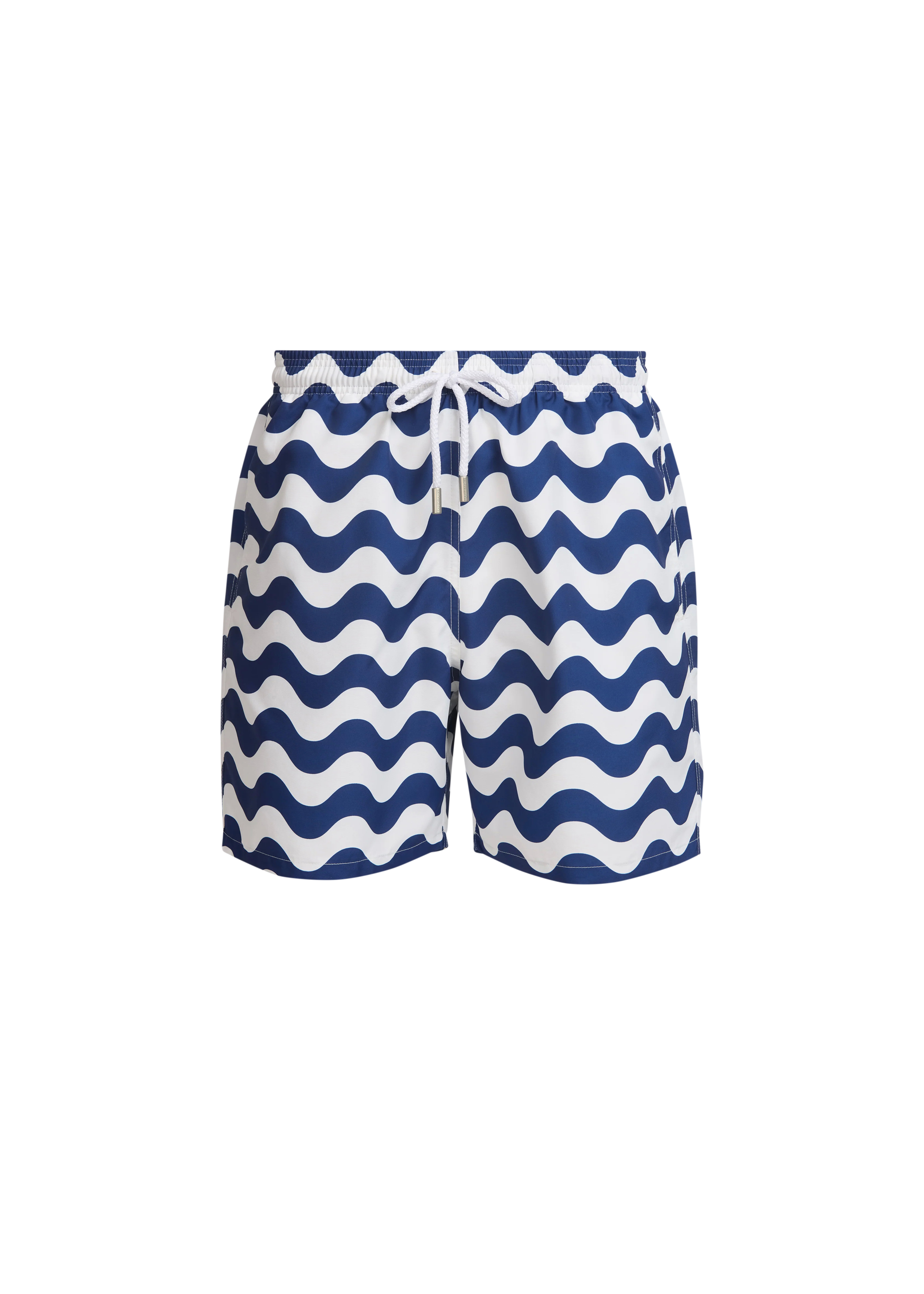 Sandbanks Geometric Wave Swim Shorts - Navy/White