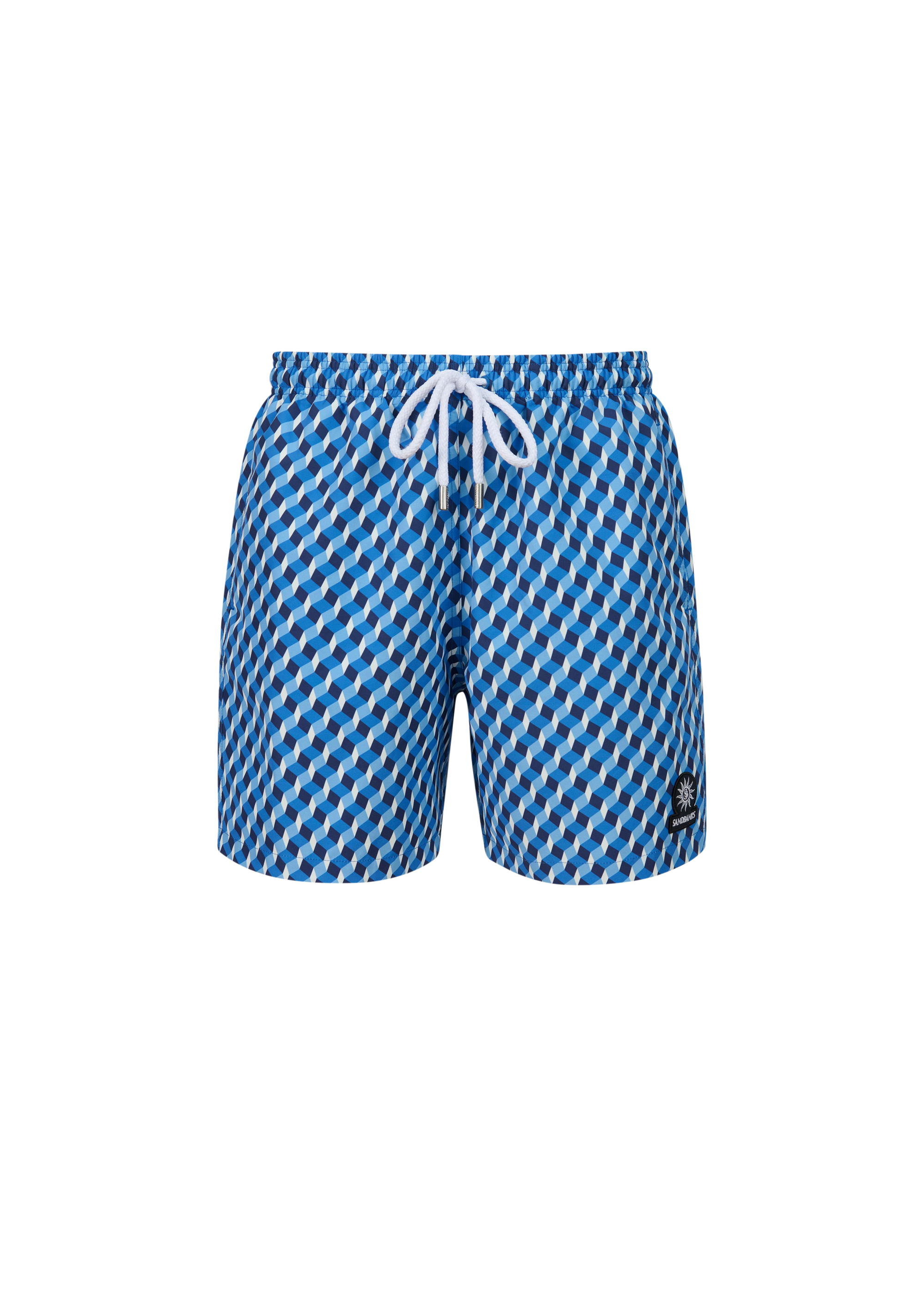 Sandbanks Geometric Swim Shorts - Navy