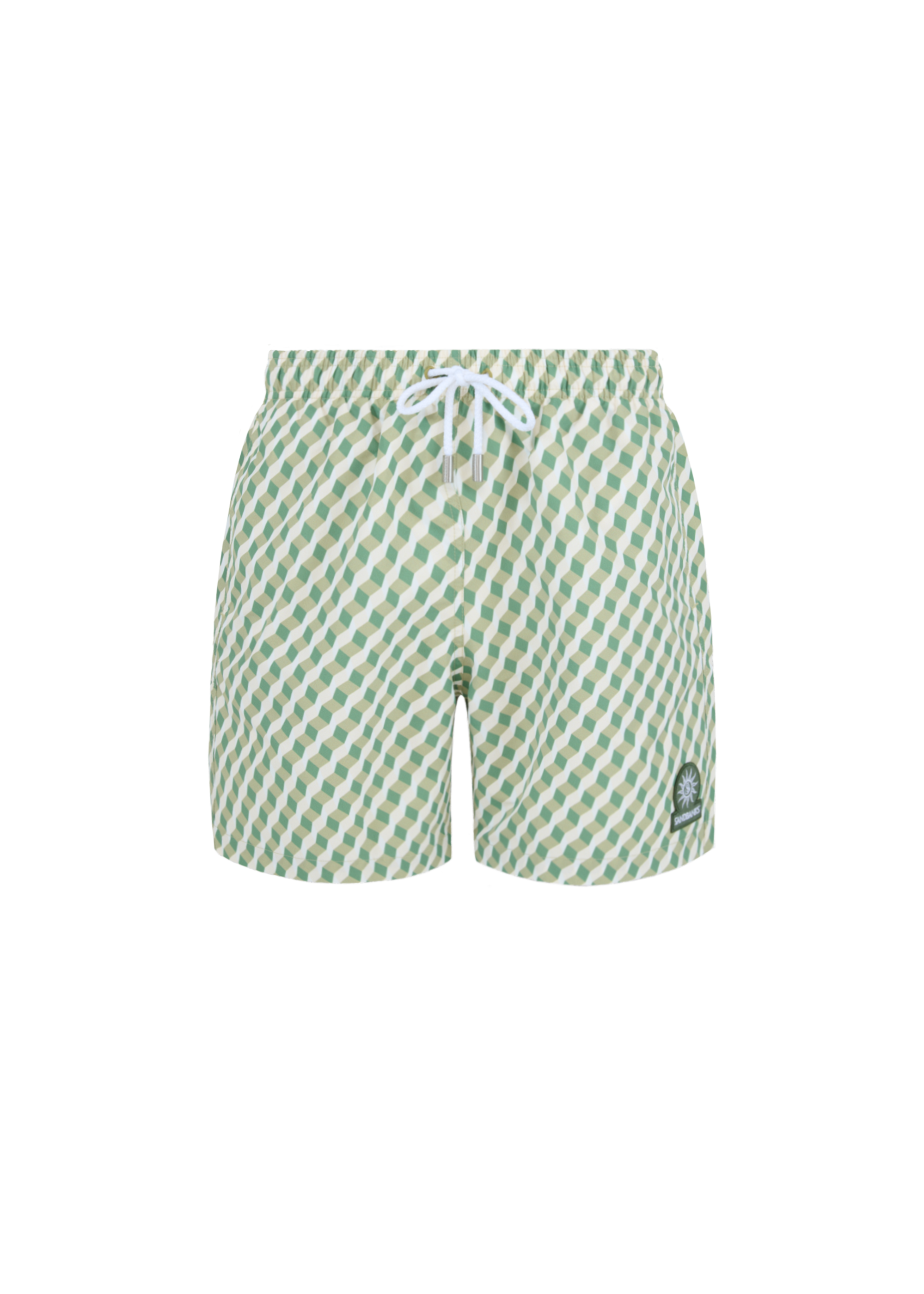 Geometric Swim Shorts - Sage