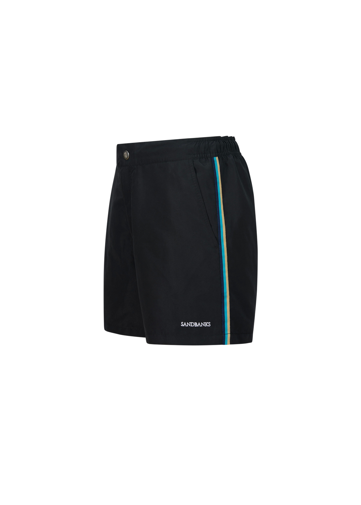 Sandbanks Side Stripe Swim Short - Black