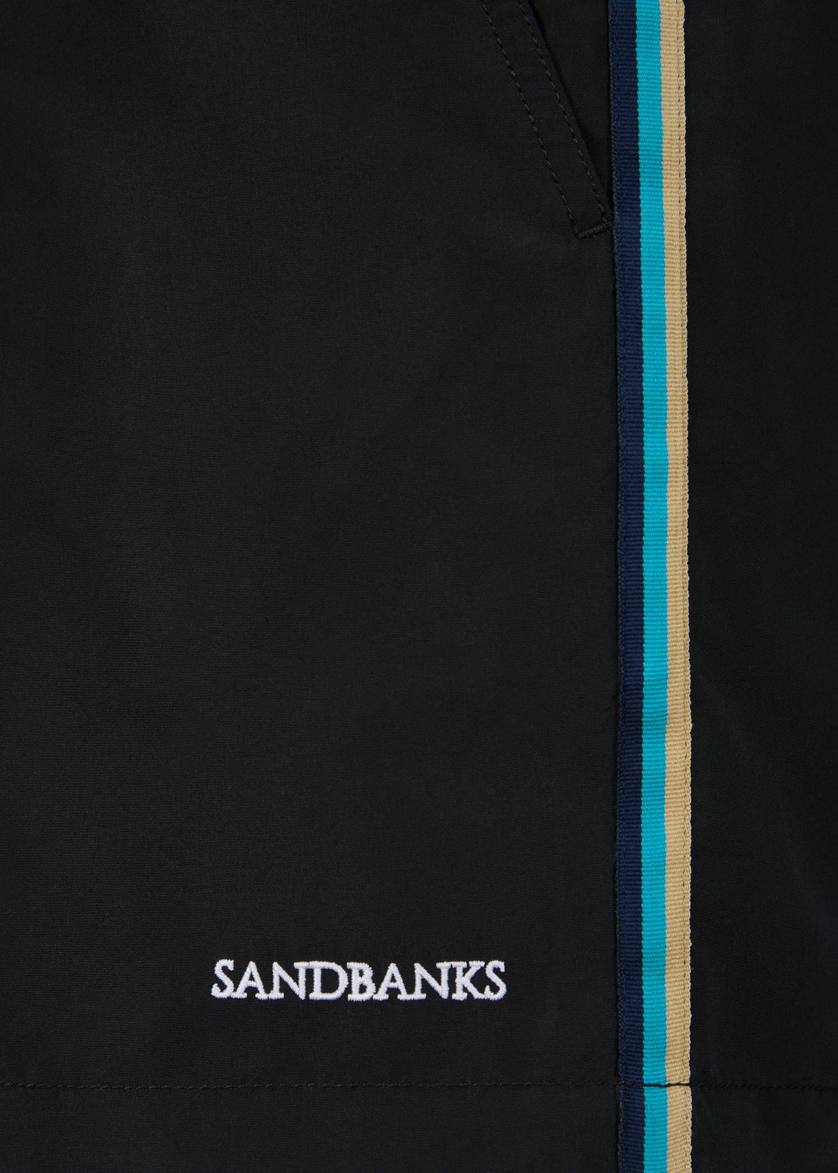 Sandbanks Side Stripe Swim Short - Black